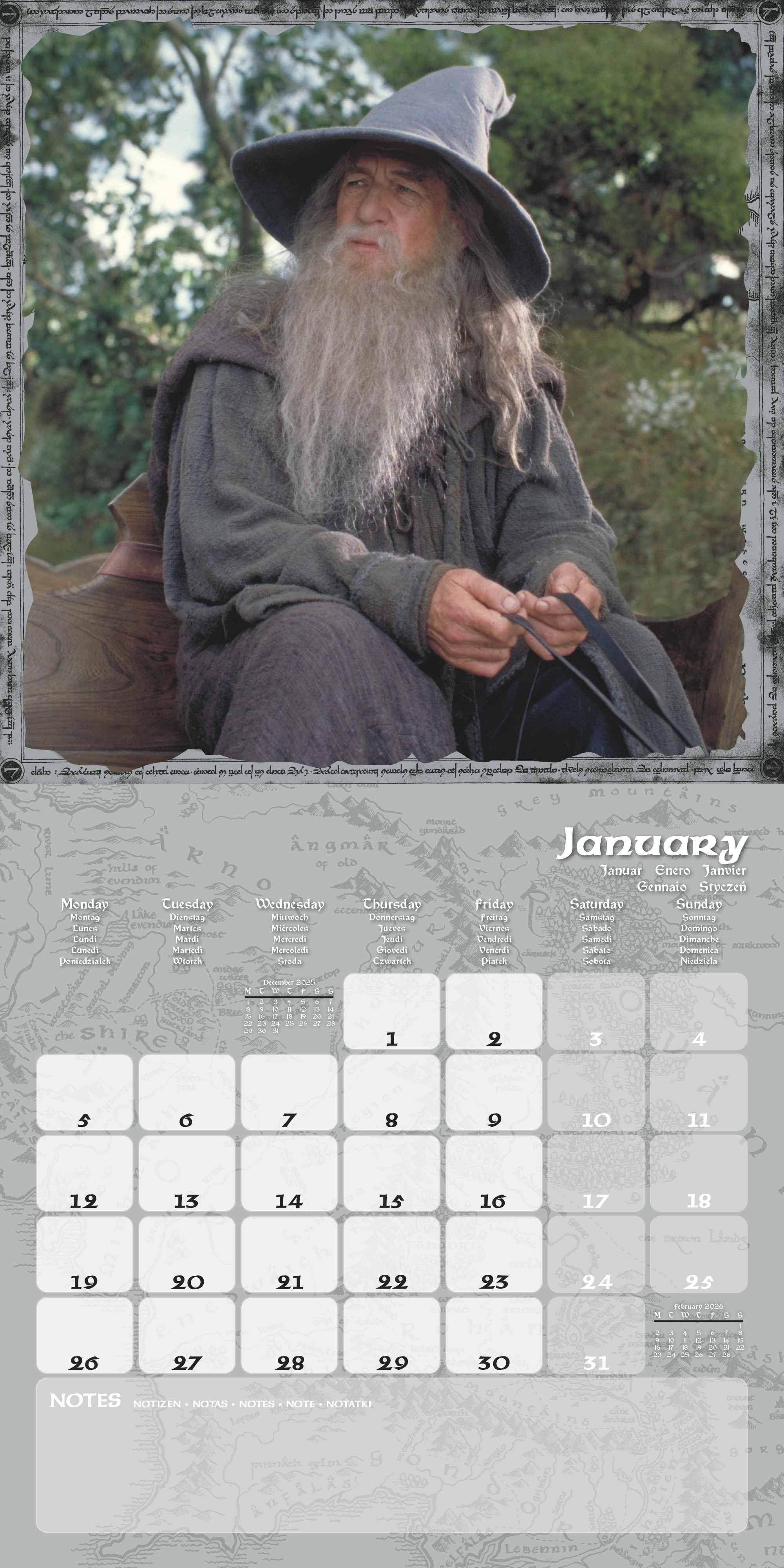 Beispielinhalt (Bild) LORD OF THE RINGS - Broschürenkalender 30 x 30