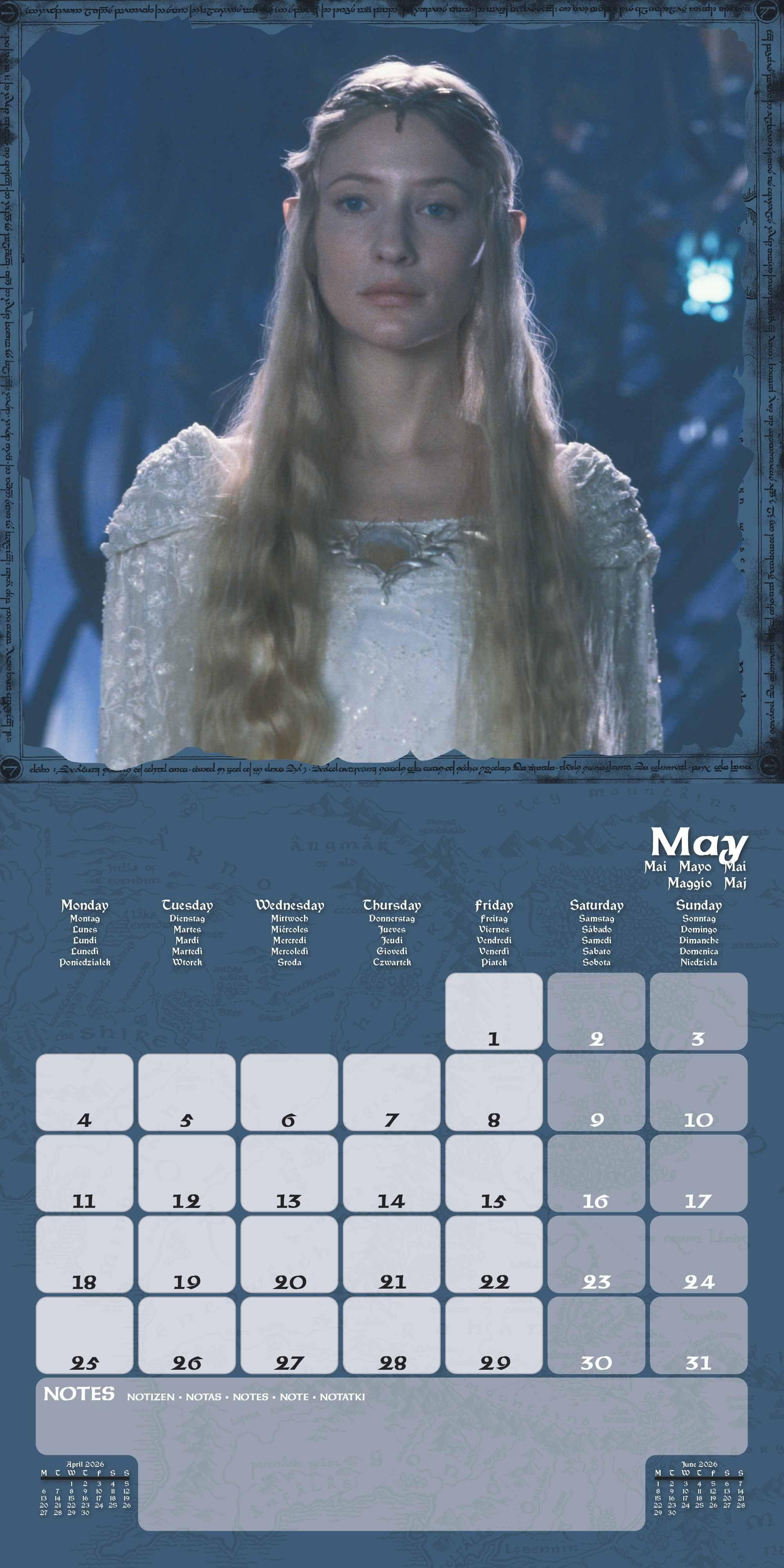 Beispielinhalt (Bild) LORD OF THE RINGS - Broschürenkalender 30 x 30