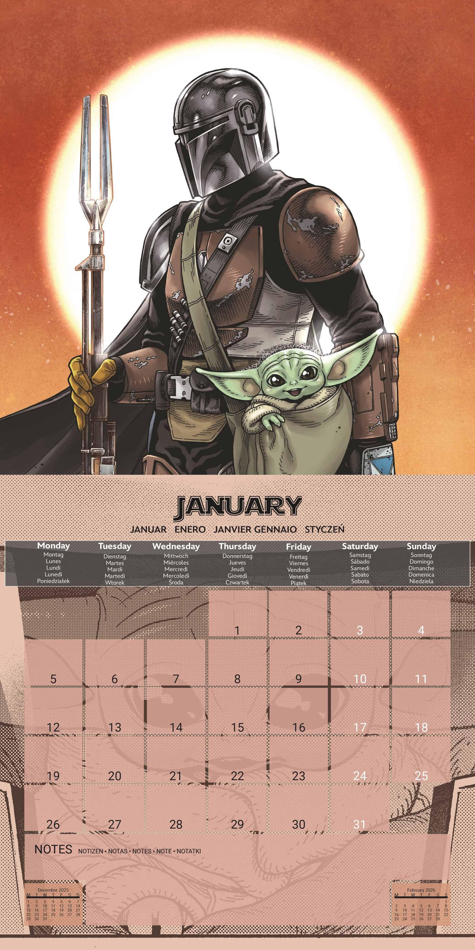 Beispielinhalt (Bild) THE MANDALORIAN - Broschürenkalender im Format 30 x 30