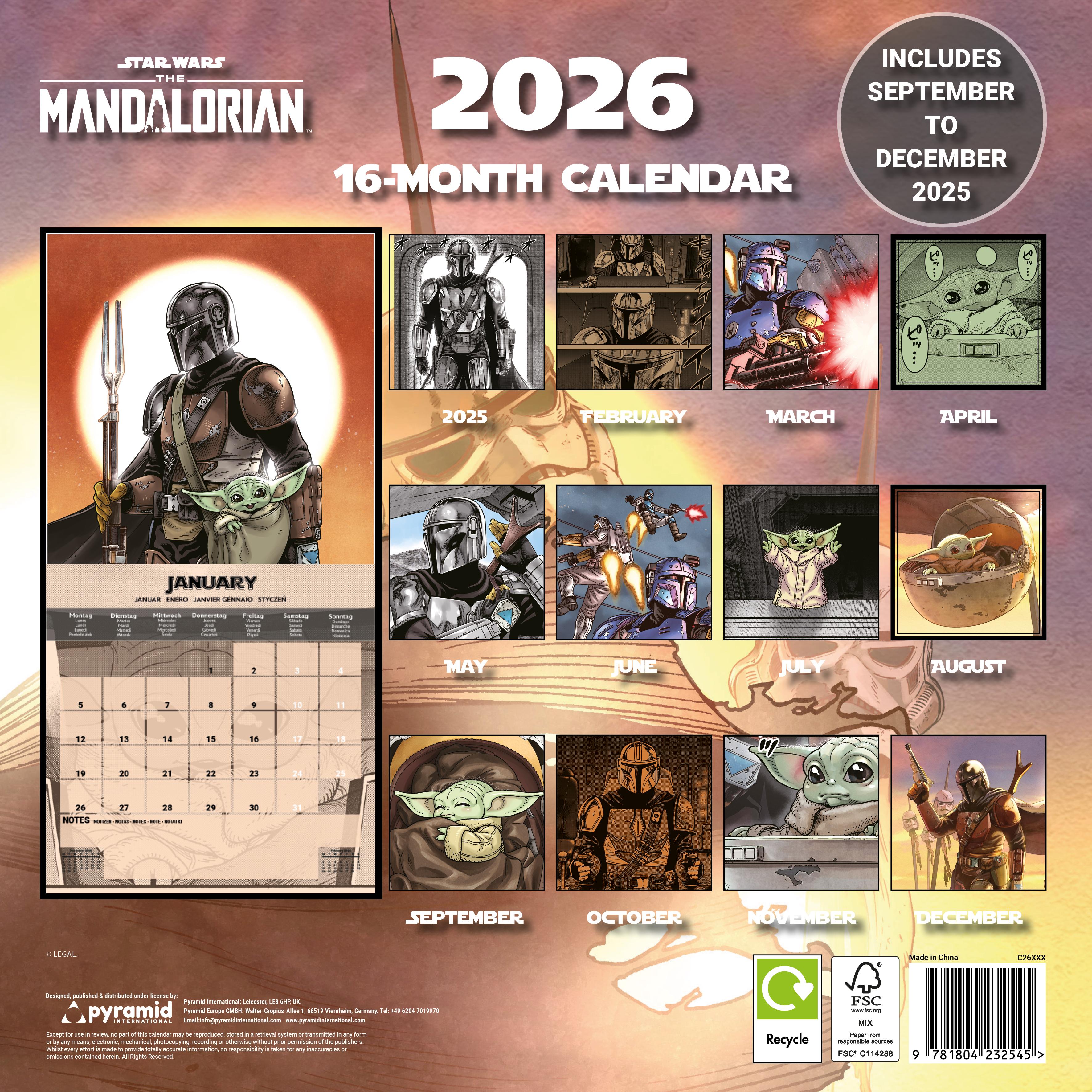 Rückseitencover THE MANDALORIAN - Broschürenkalender im Format 30 x 30