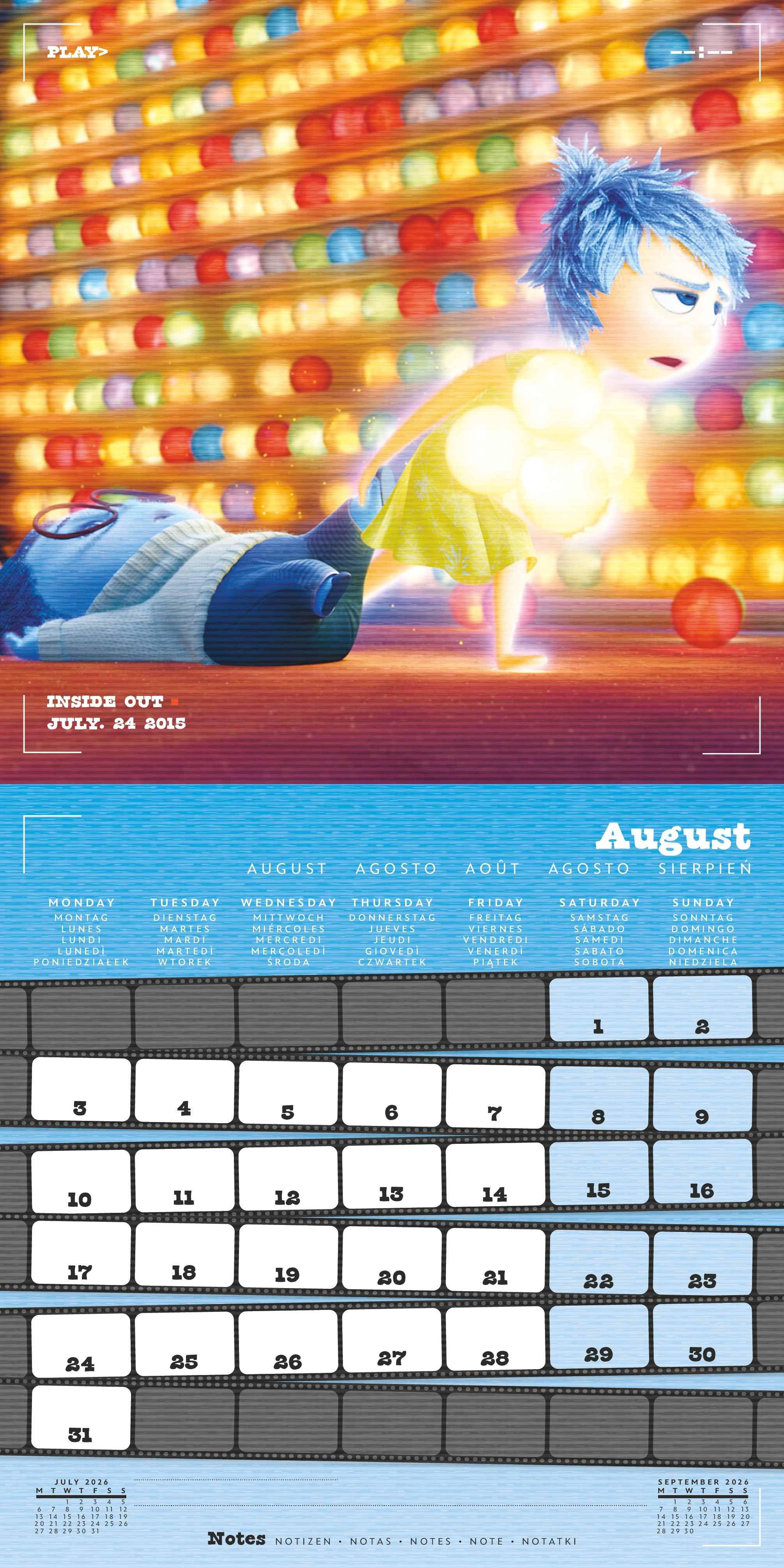 Beispielinhalt (Bild) DISNEY PIXAR (COLLECTION) - Broschürenkalender im Format 30 x 30