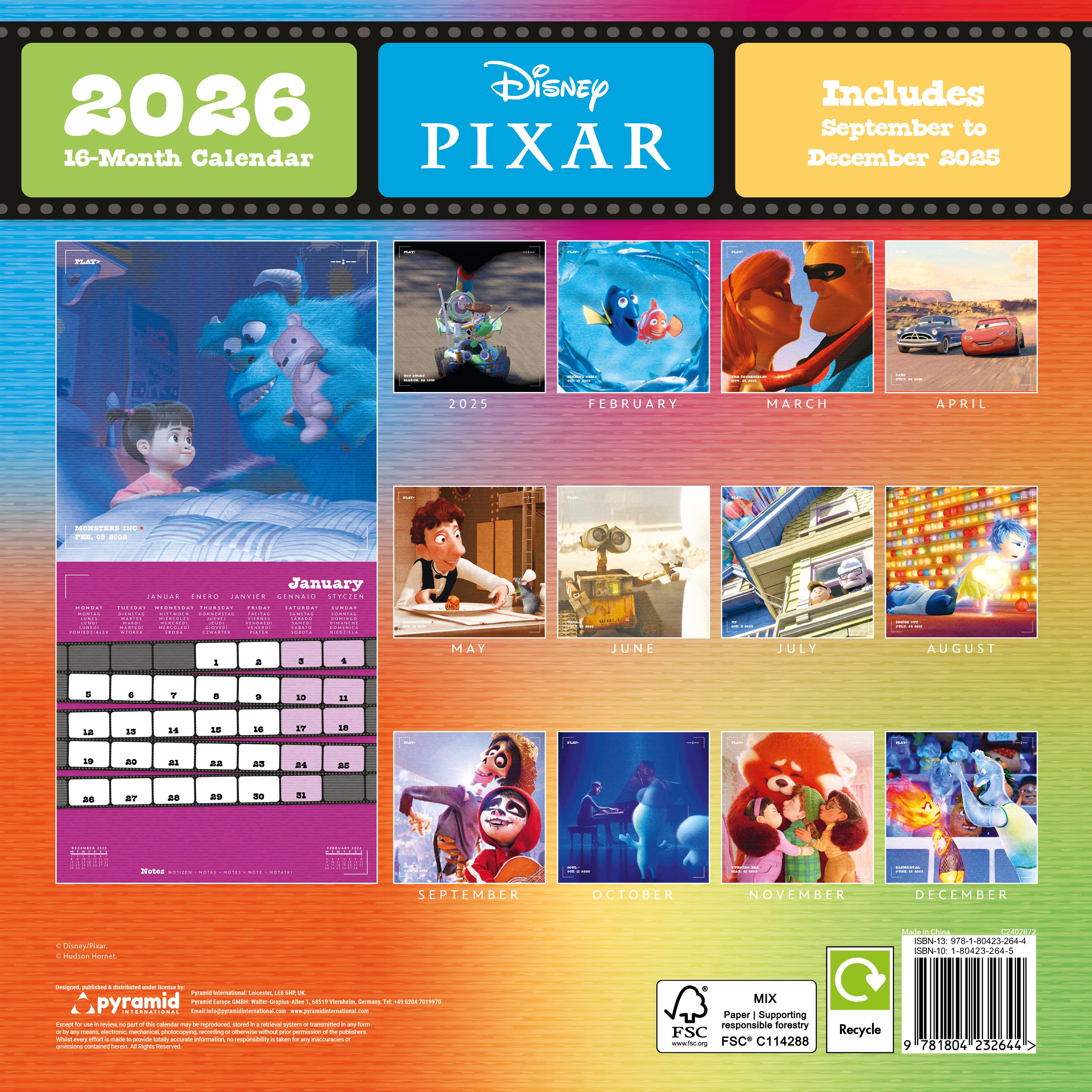 Rückseitencover DISNEY PIXAR (COLLECTION) - Broschürenkalender im Format 30 x 30