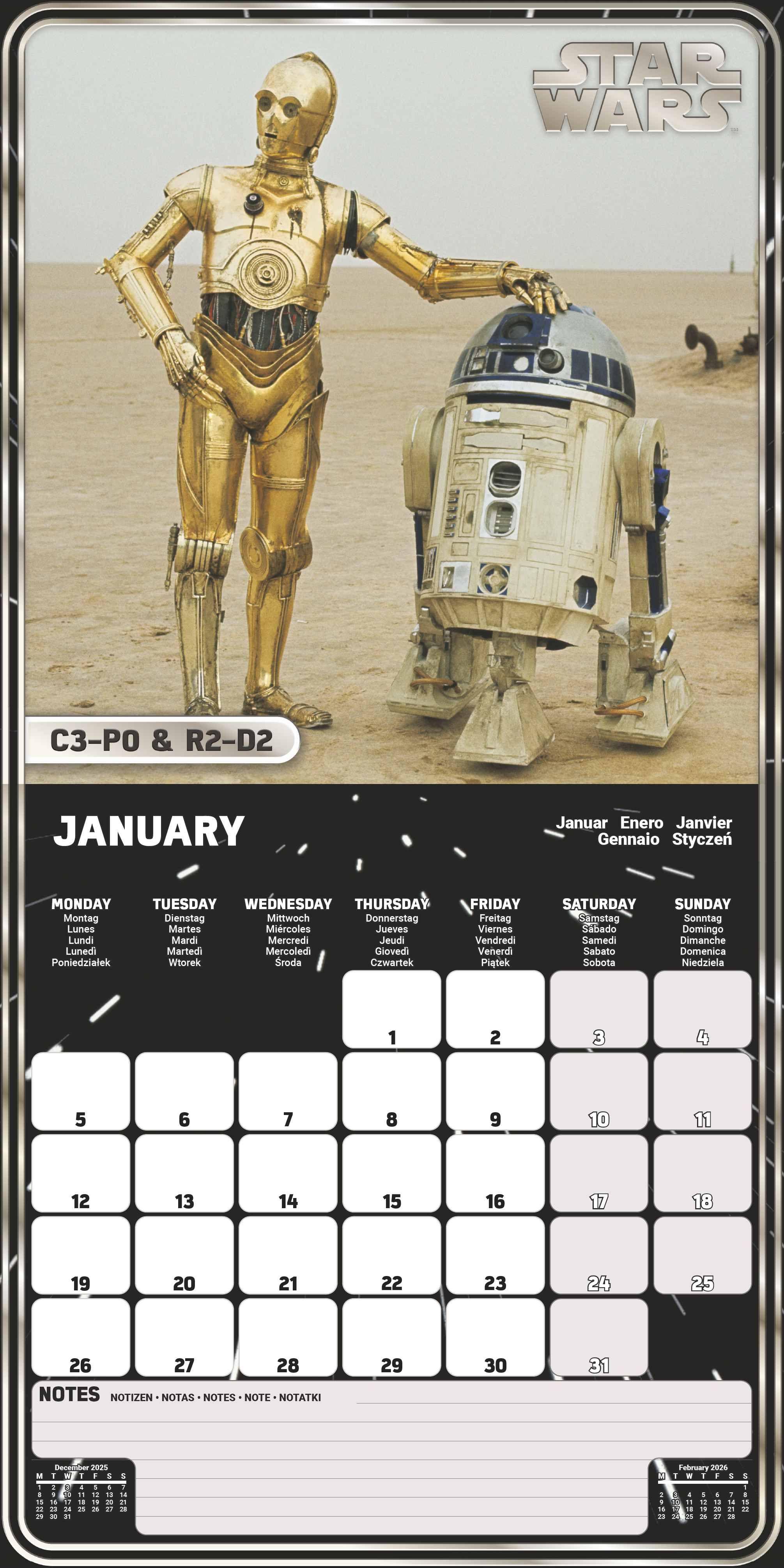 Beispielinhalt (Bild) STARWARS - Broschürenkalender 30 x 30