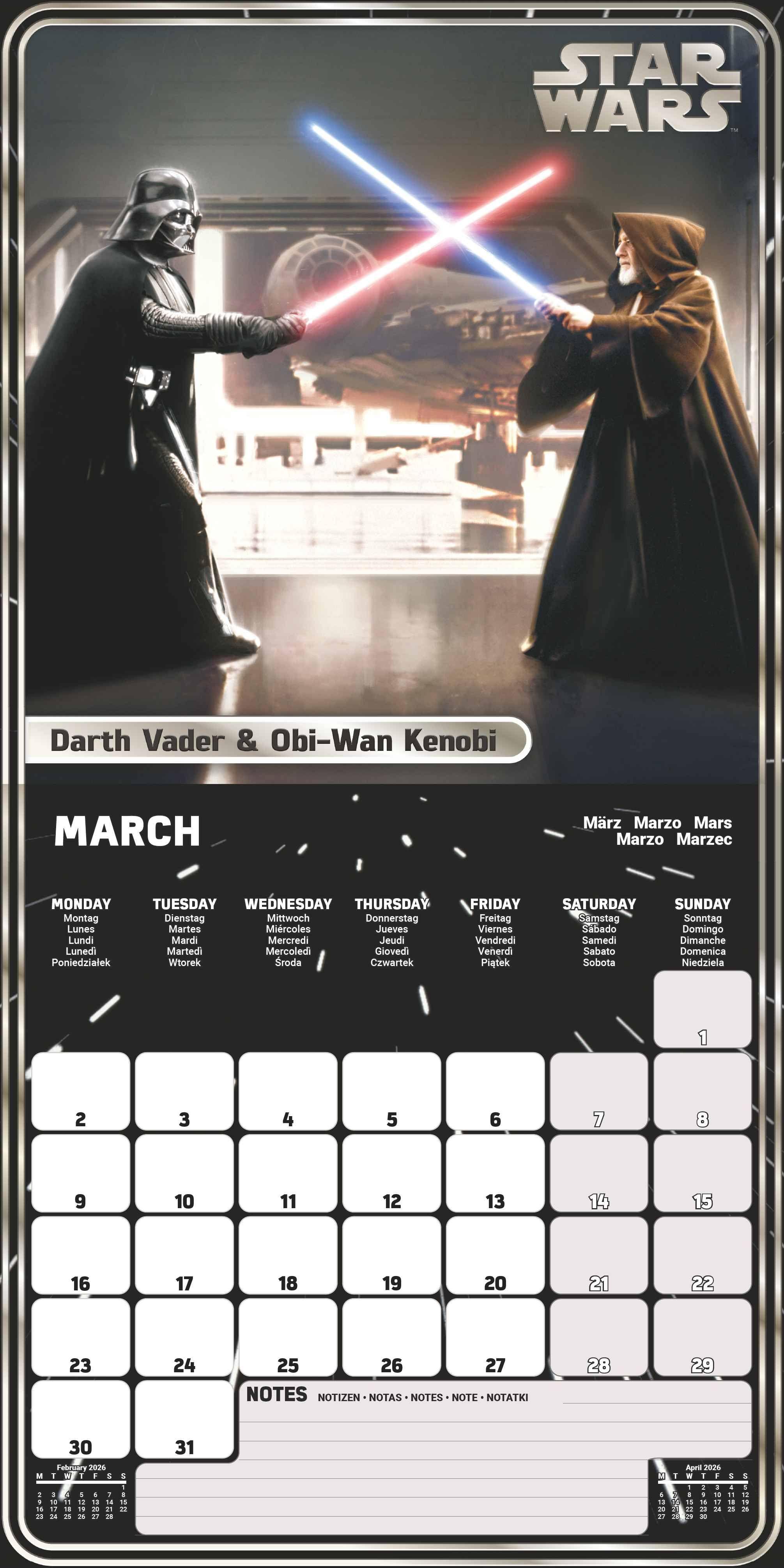 Beispielinhalt (Bild) STARWARS - Broschürenkalender 30 x 30