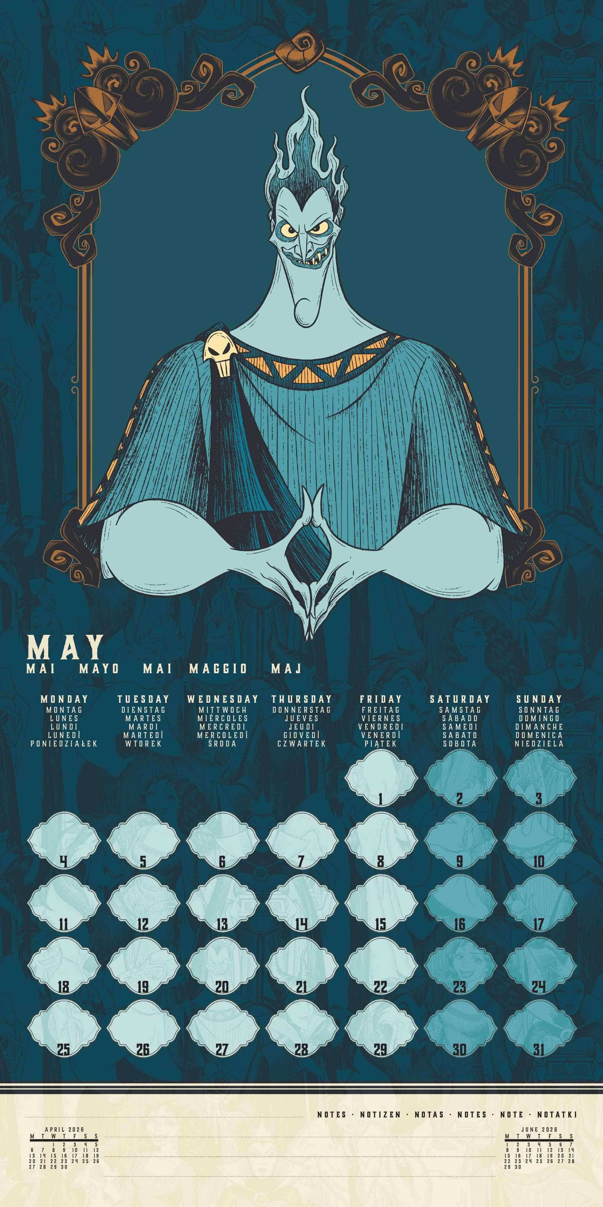 Beispielinhalt (Bild) DISNEY VILLAINS - Broschürenkalender im Format 30 x 30