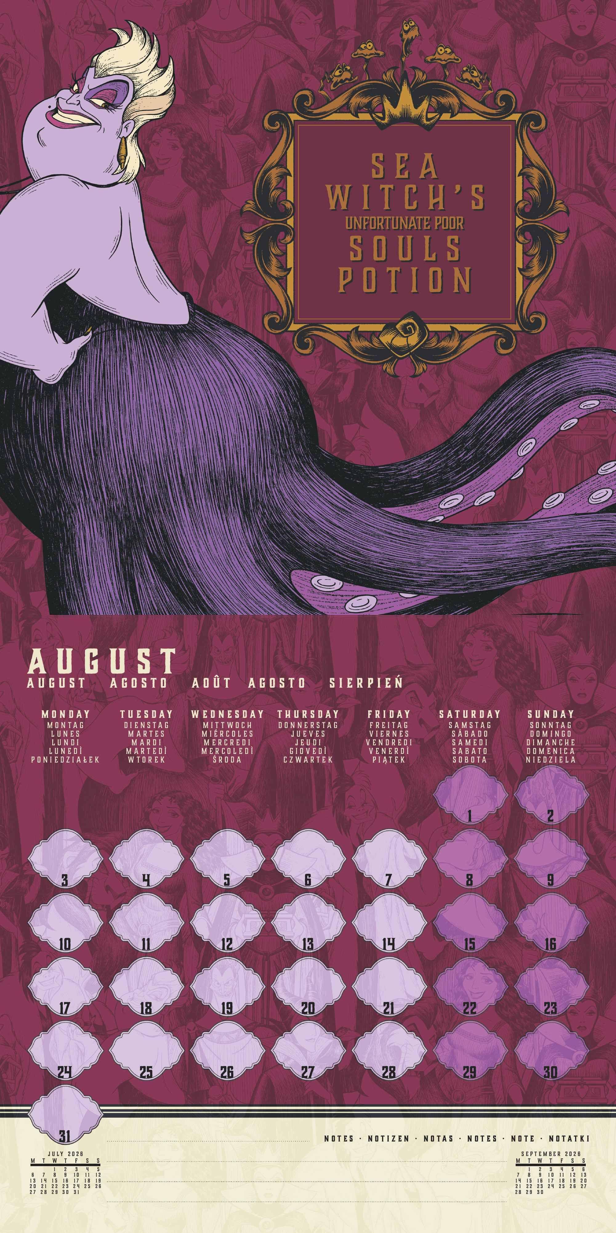 Beispielinhalt (Bild) DISNEY VILLAINS - Broschürenkalender im Format 30 x 30