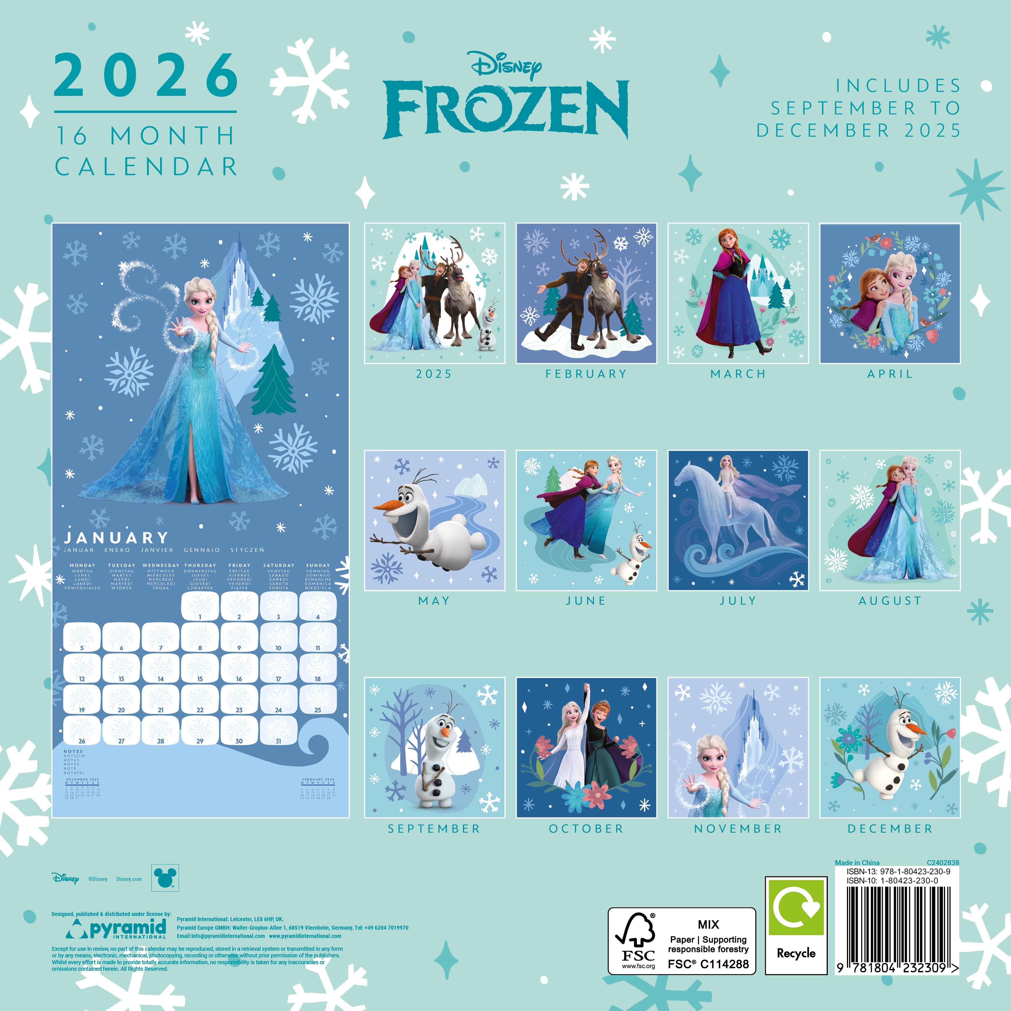 Rückseitencover FROZEN - Broschürenkalender im Format 30 x 30