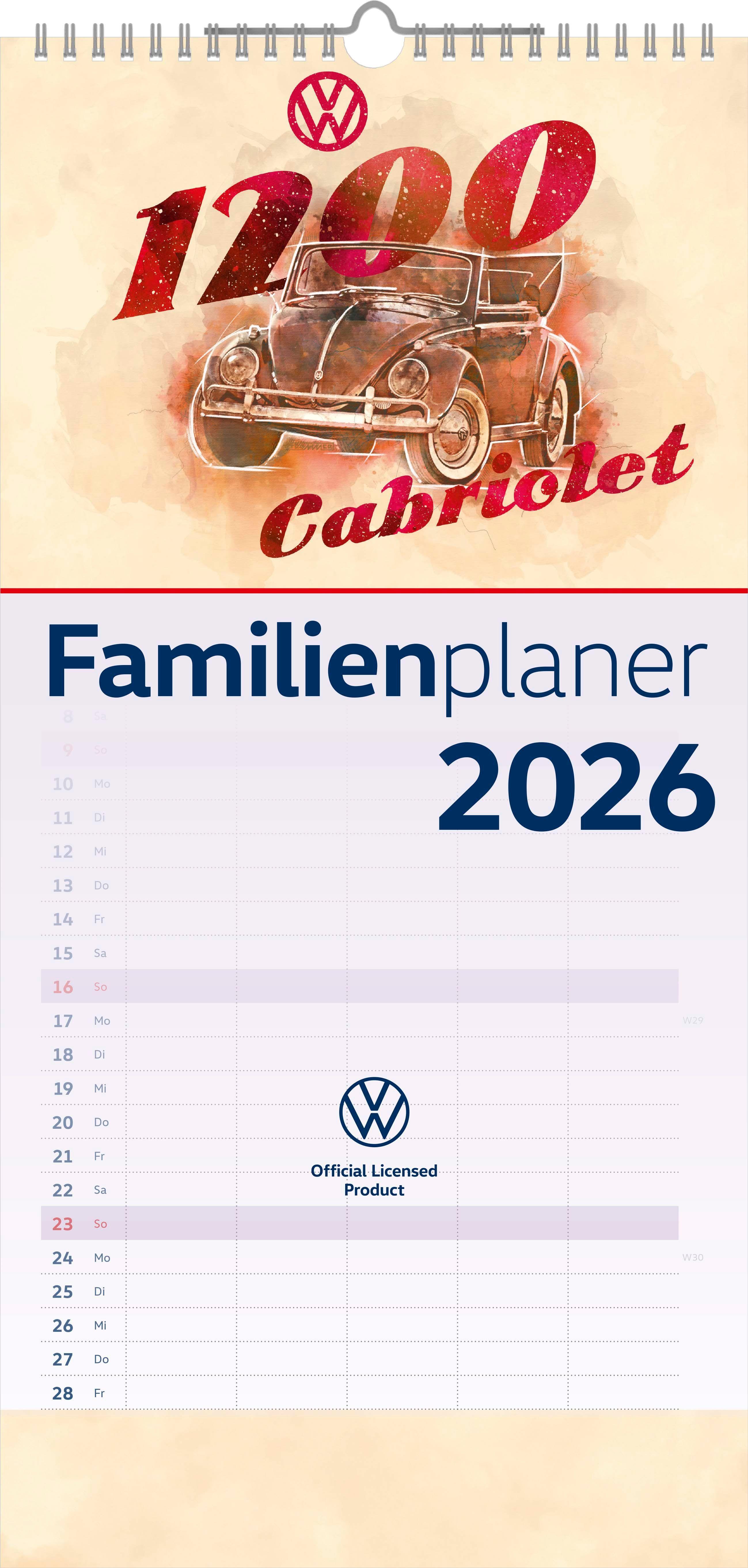 Vorderes Coverbild VW Familienplaner 2026