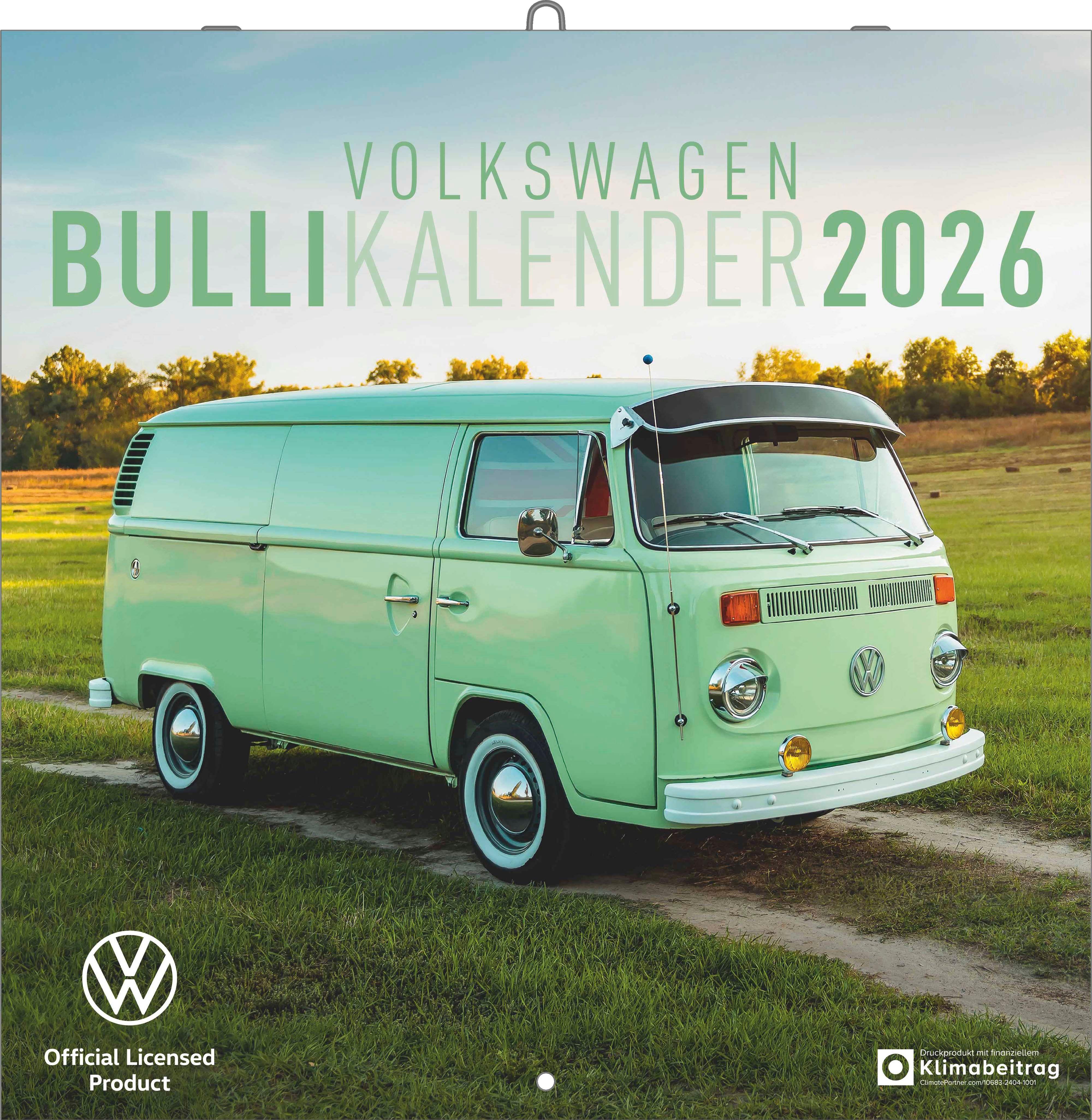 Vorderes Coverbild Volkswagen Bulli Kalender 2026