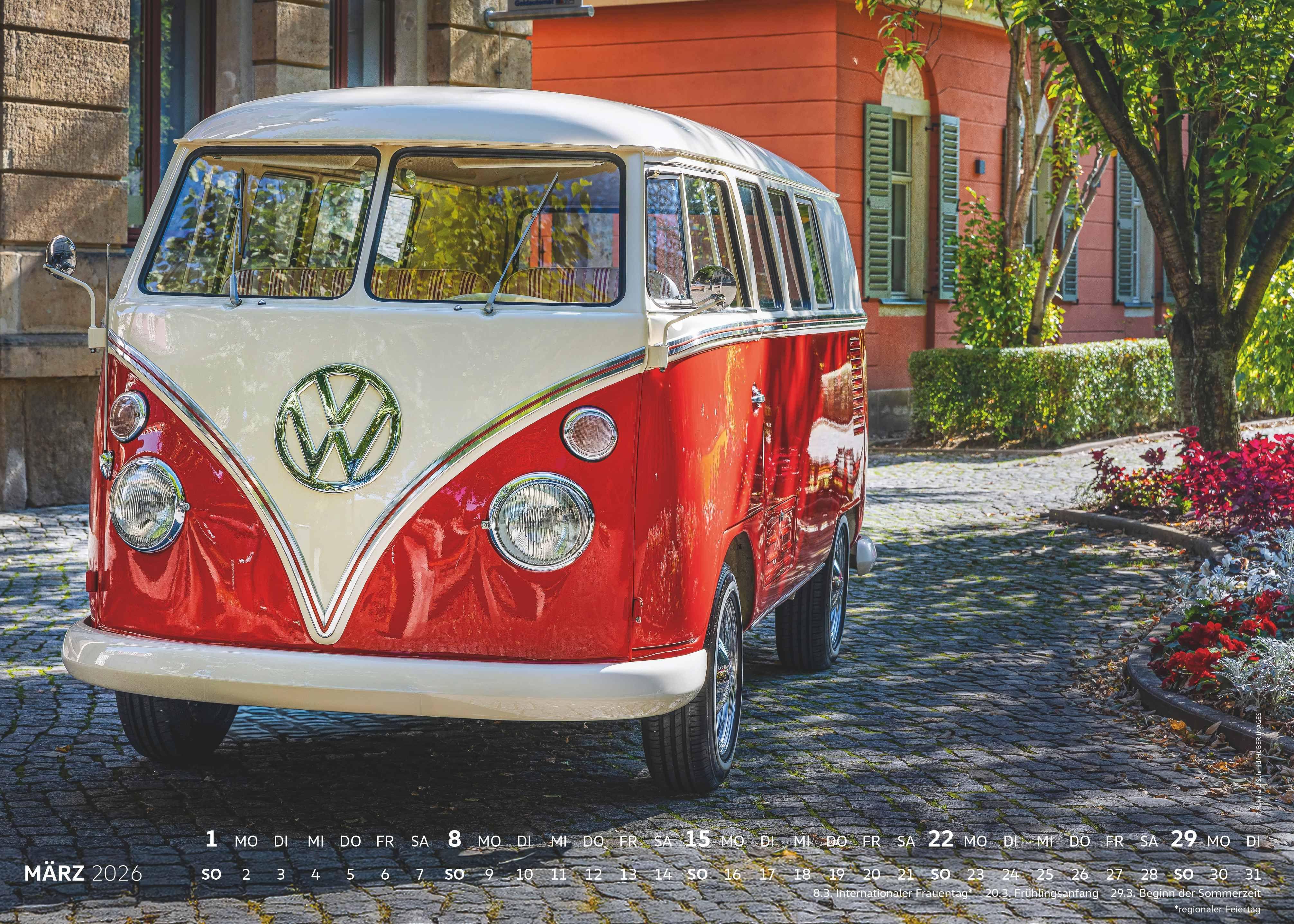 Beispielinhalt (Bild) Volkswagen Bulli Kalender 2026
