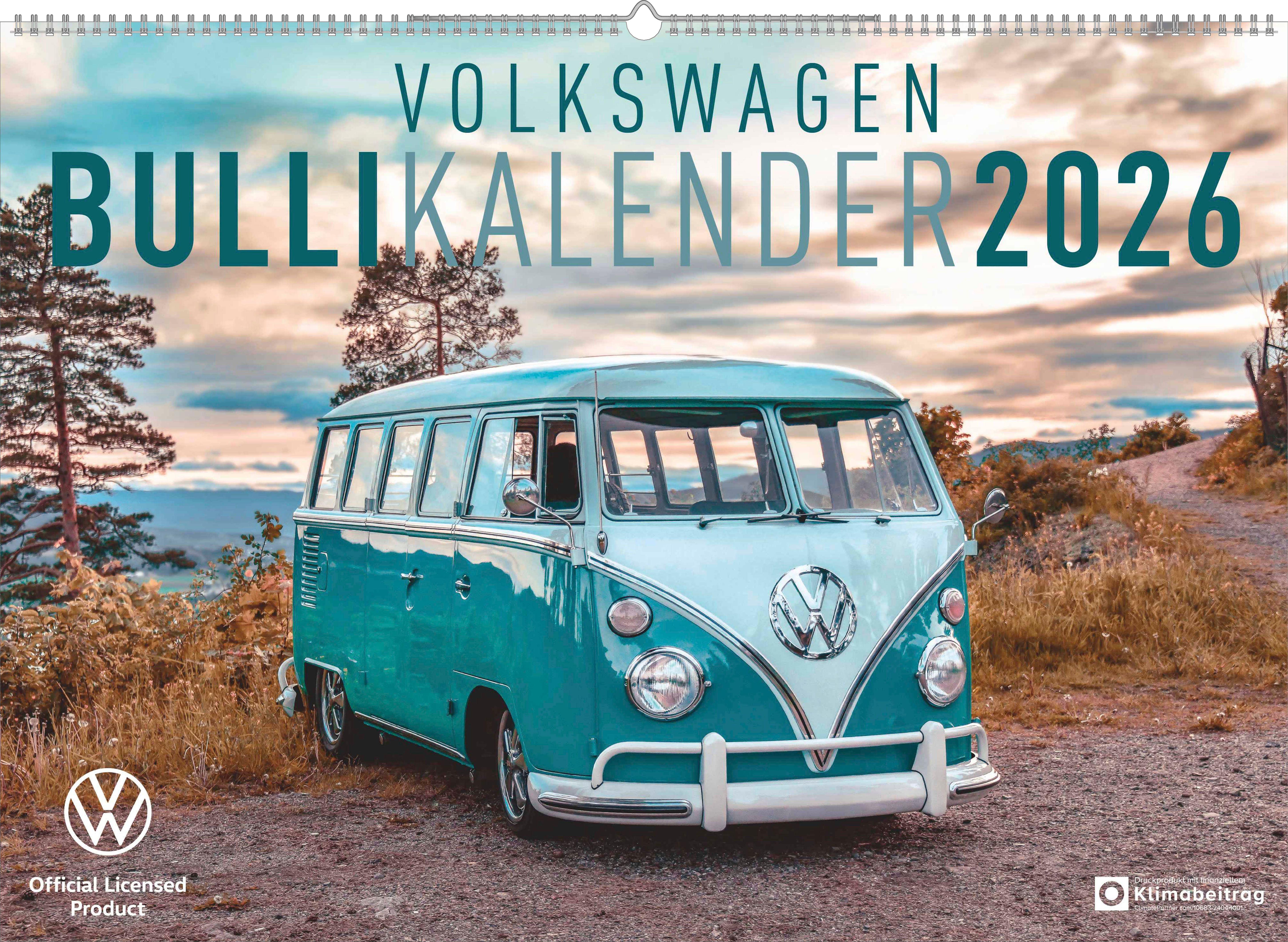 Vorderes Coverbild Volkswagen Bulli Kalender 2026
