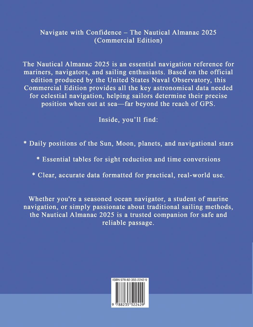 Rückseitencover The 2025 Commercial Nautical Almanac for Mariners and Navigators