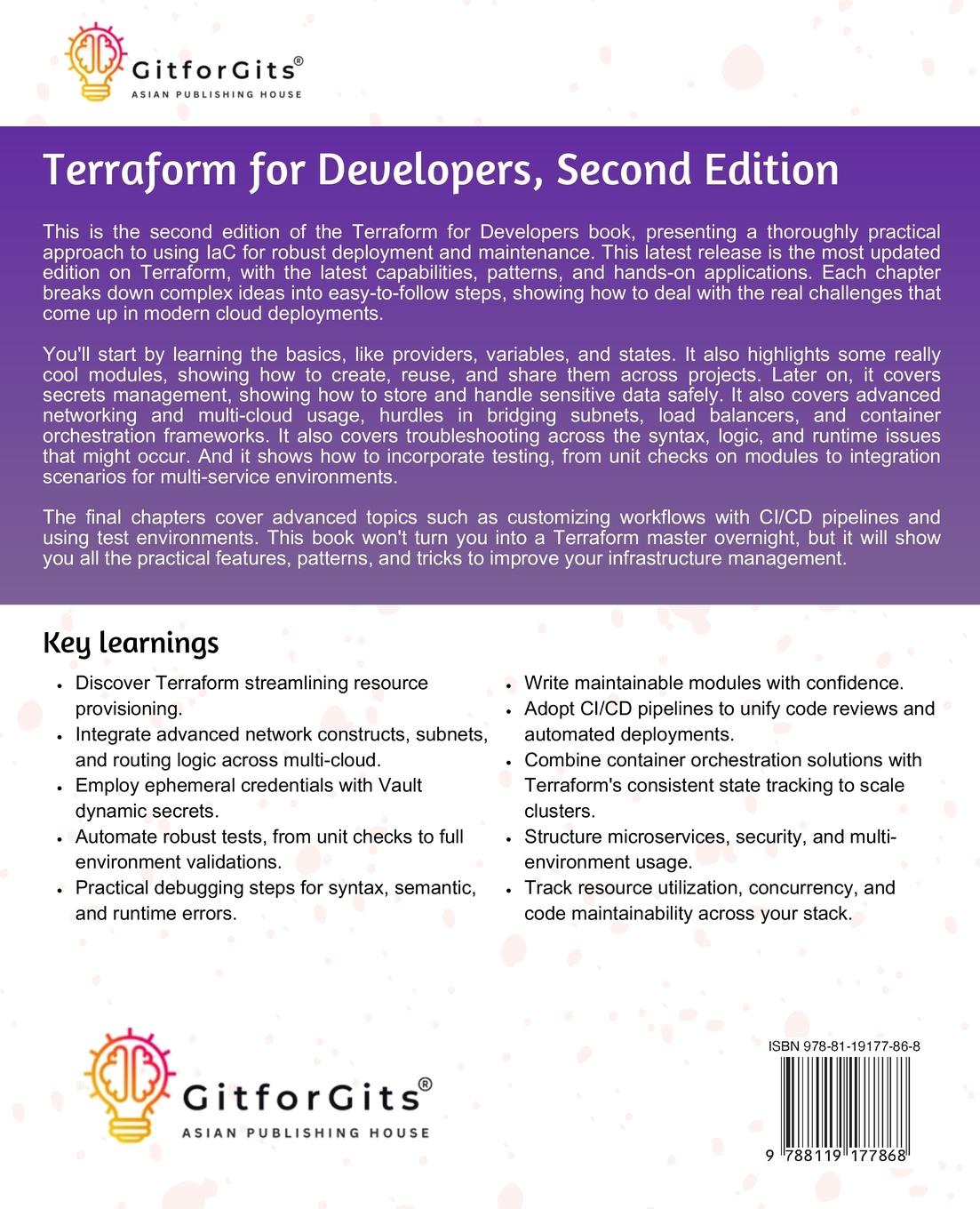 Rückseitencover Terraform for Developers, Second Edition