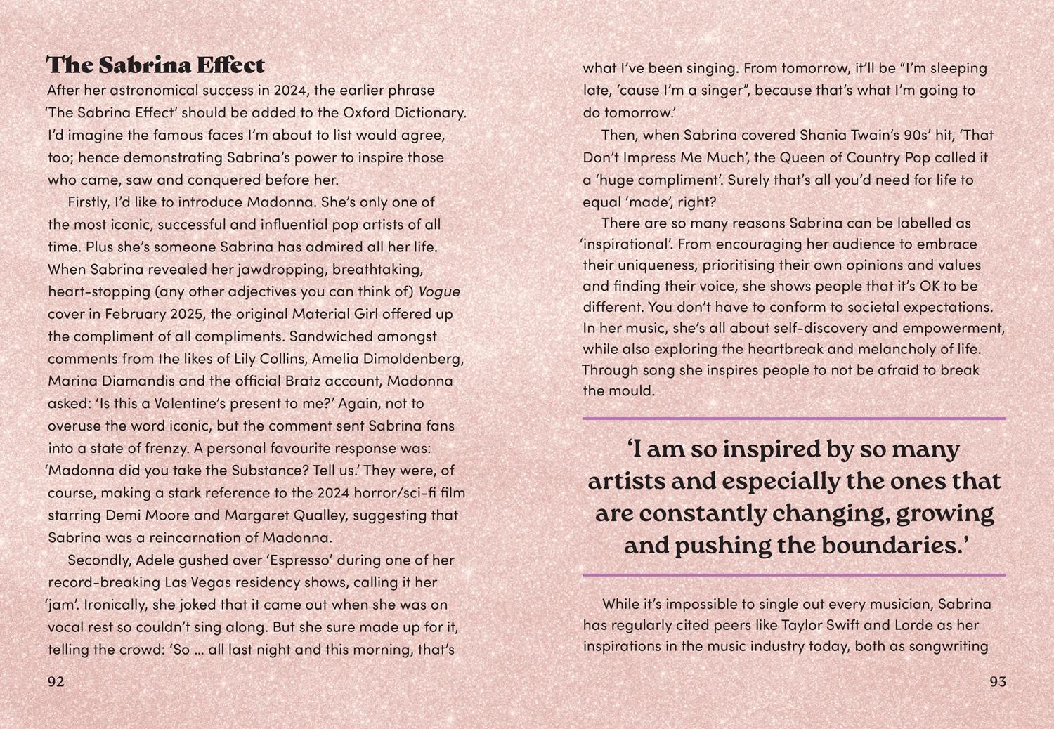 Beispielinhalt (Bild) Sabrina Carpenter