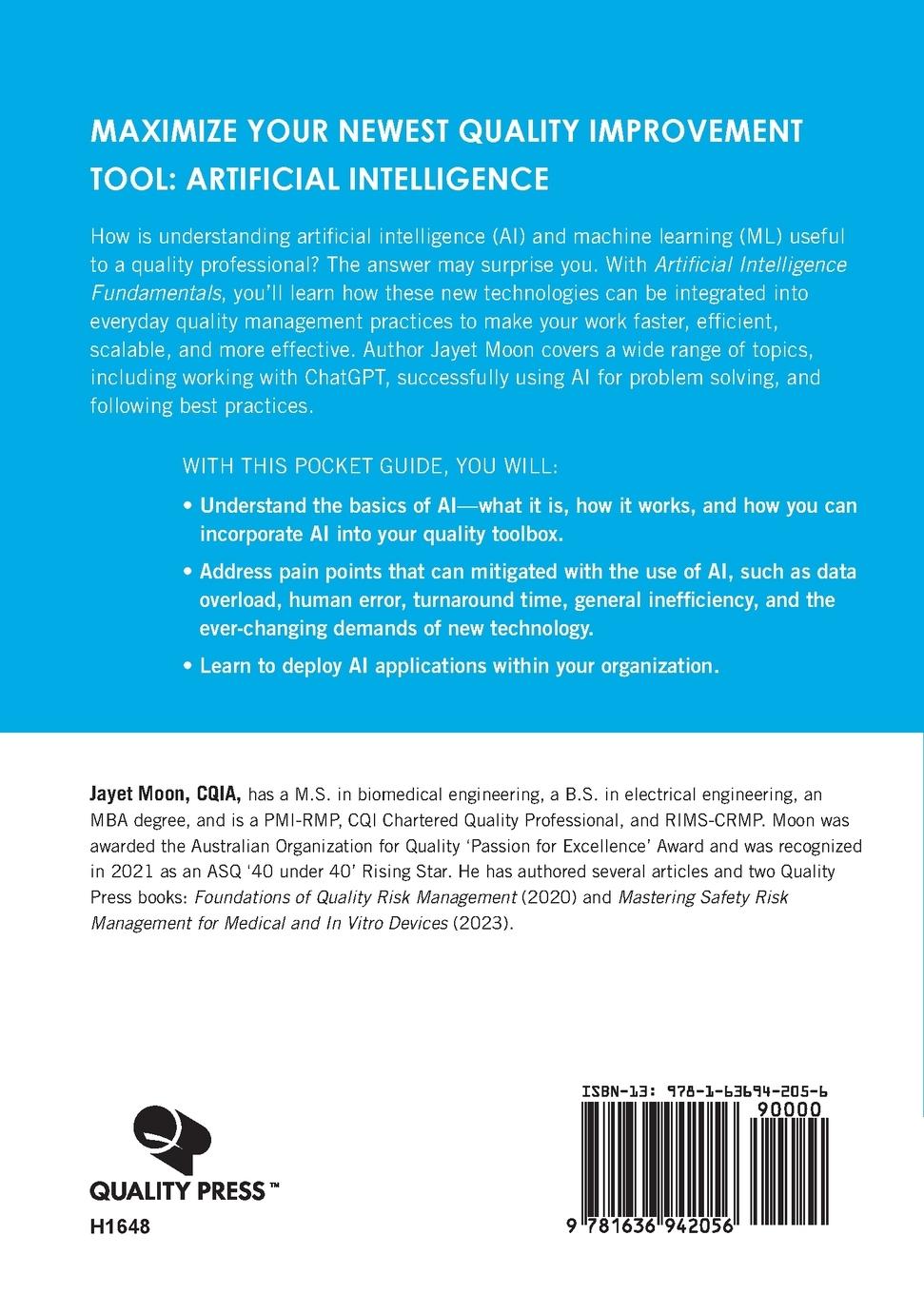 Rückseitencover Artificial Intelligence Fundamentals (ASQ's Pocket Guide)