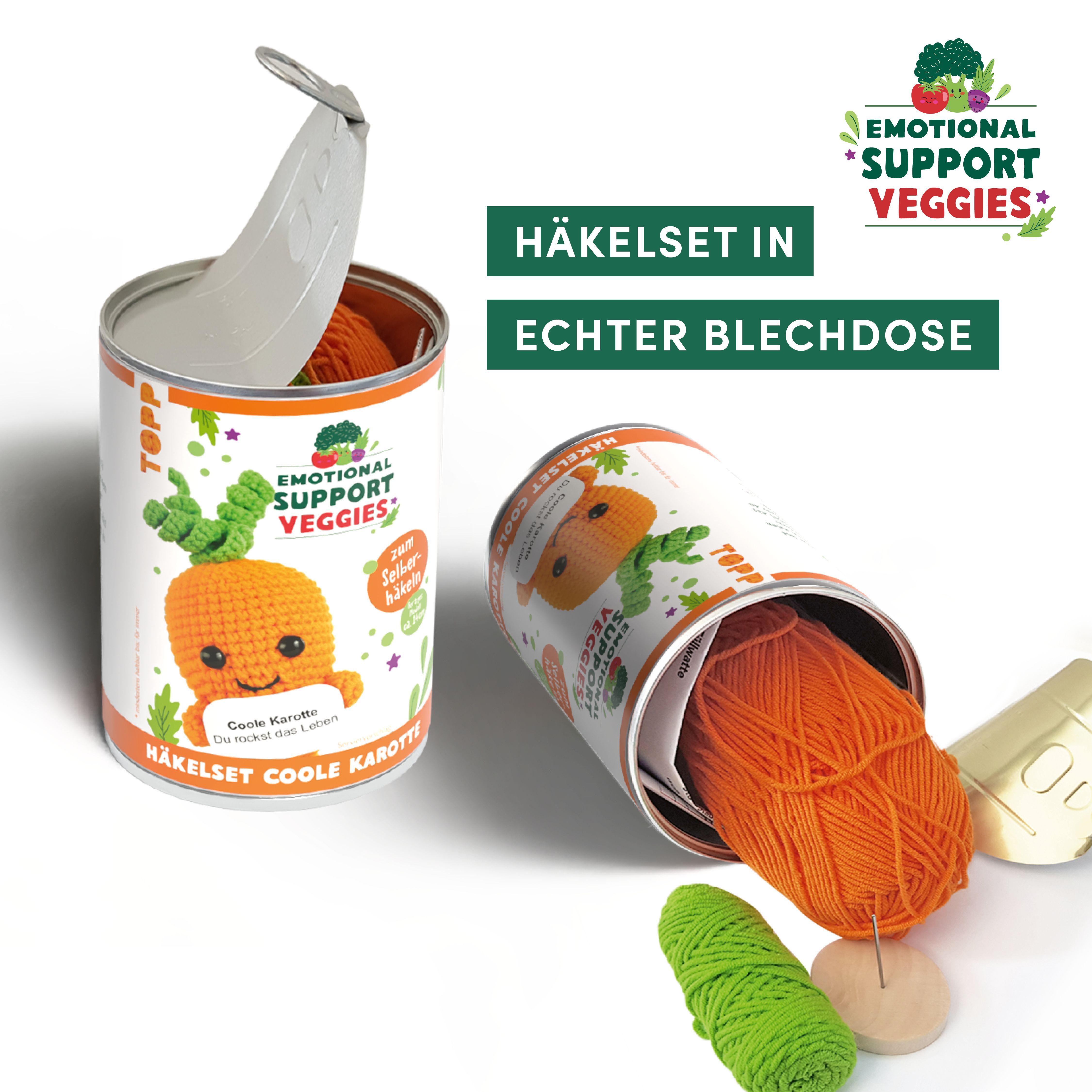 Beispielinhalt (Bild) Emotional Support Veggies Häkelset Karotte