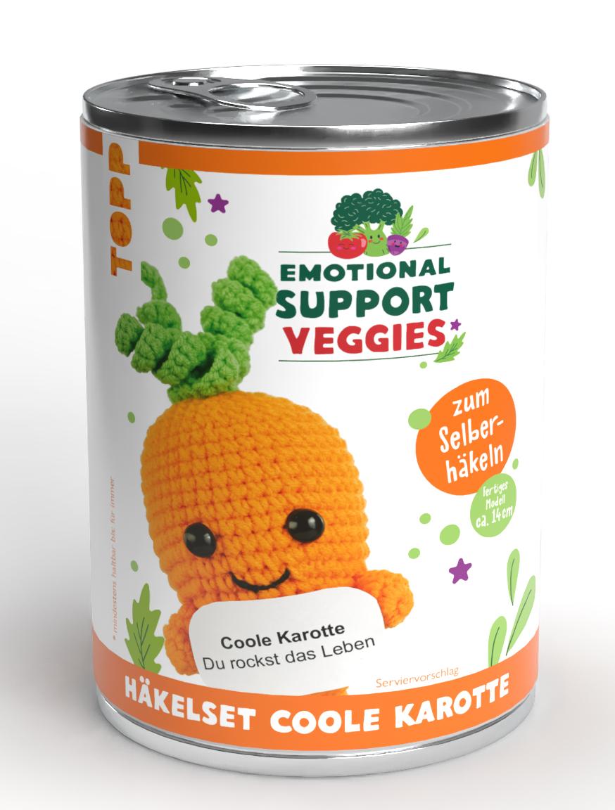 Vorderes Coverbild Emotional Support Veggies Häkelset Karotte