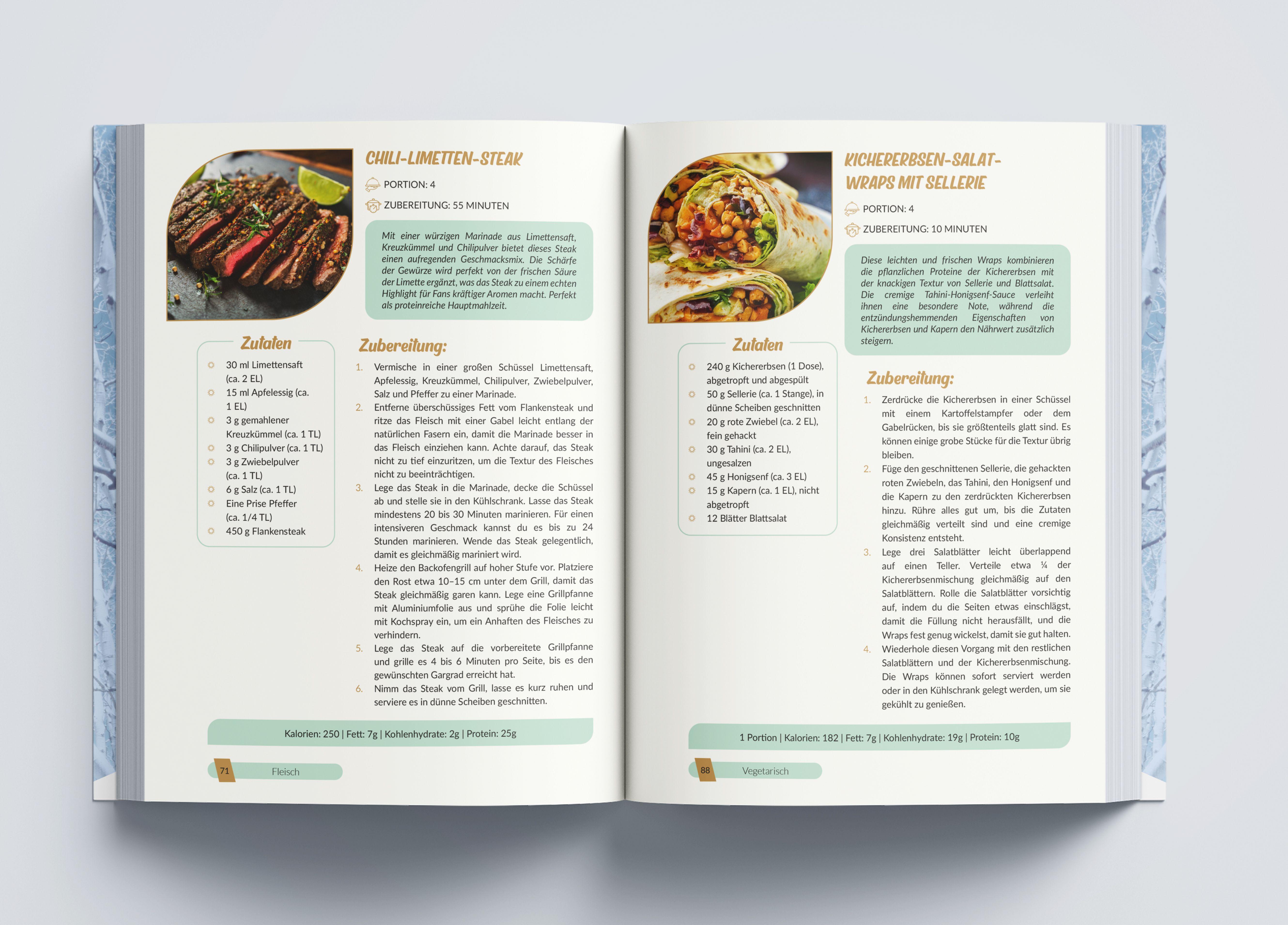 Beispielinhalt (Bild) Das Anti-Entzündungskochbuch: Mit Genuss zu mehr Gesundheit und Vitalität - Entzündungshemmende Ernährung leicht gemacht! Mit einfachen & schnellen Rezepten + 30 Tage Ernährungsplan