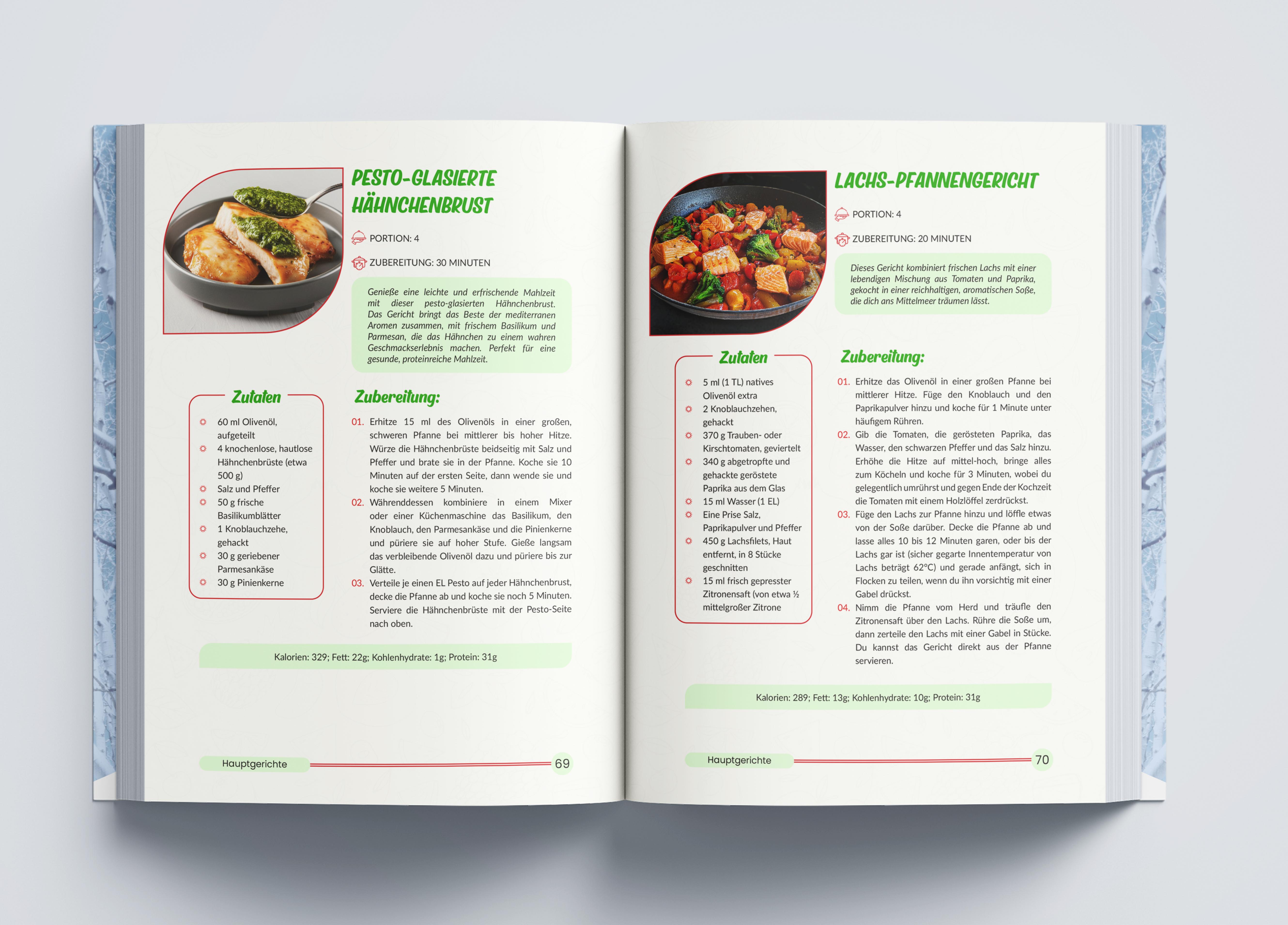 Beispielinhalt (Bild) High Protein Kochbuch: Die optimale Küche für Fitness & Wohlbefinden | Über 100 gesunde und kraftvolle Rezepte für den Muskelaufbau