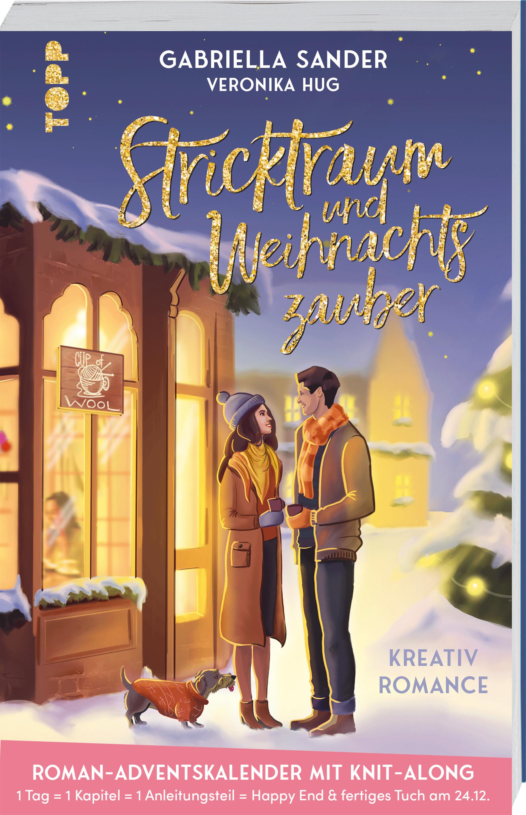 Vorderes Coverbild Stricktraum und Weihnachtszauber. Eine Kreativ-Romance. Mit Multimuster-Tuch-Knit-Along. Adventskalenderbuch
