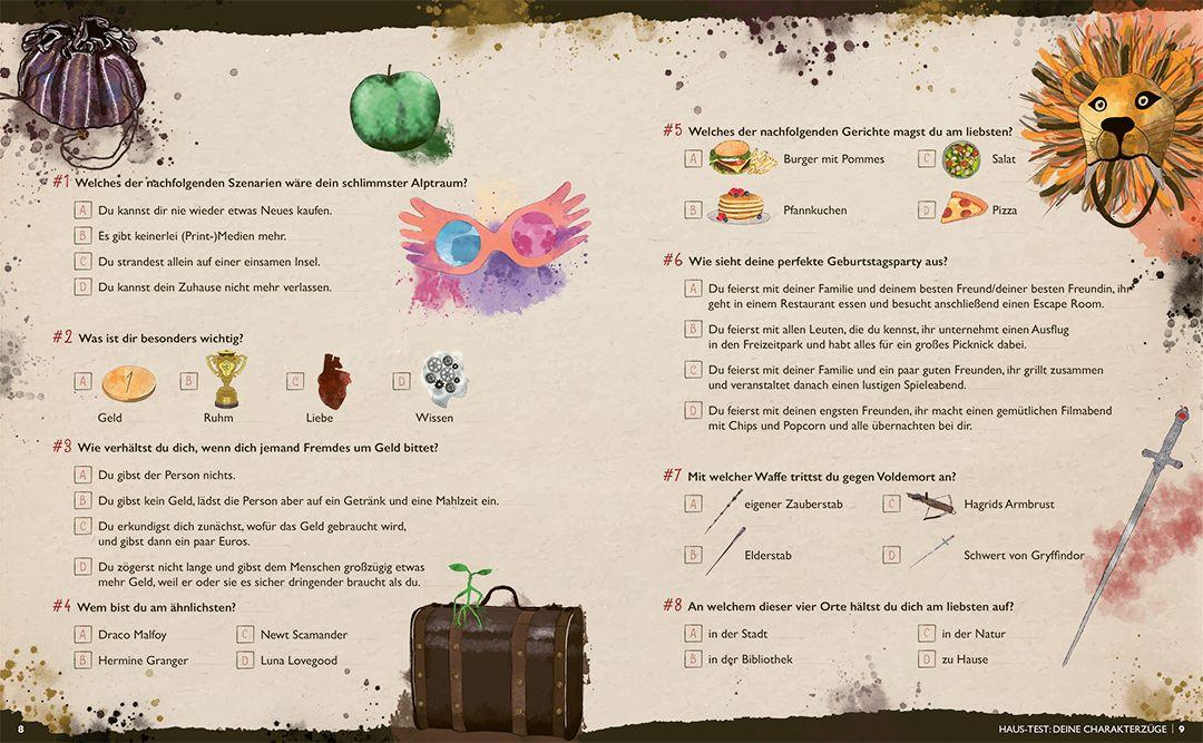 Beispielinhalt (Bild) Der große magische Haus-Test. Das inoffizielle Harry Potter Testbuch