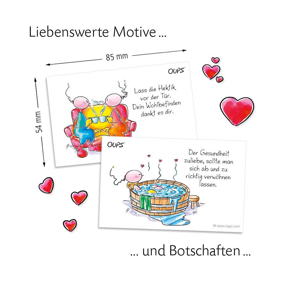 Beispielinhalt (Bild) Oups Kärtchenbox - Wellness für Herz und Seele