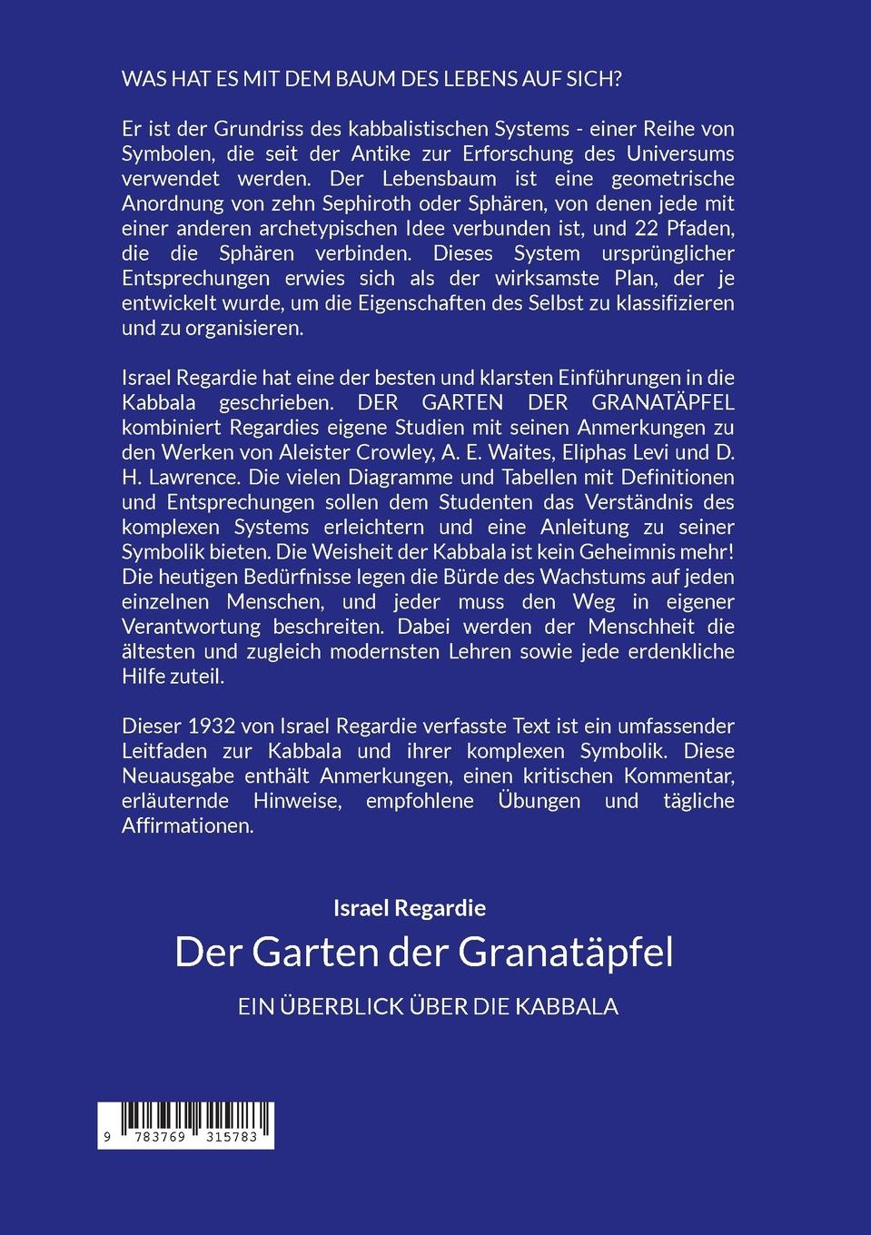 Rückseitencover Der Garten der Granatäpfel