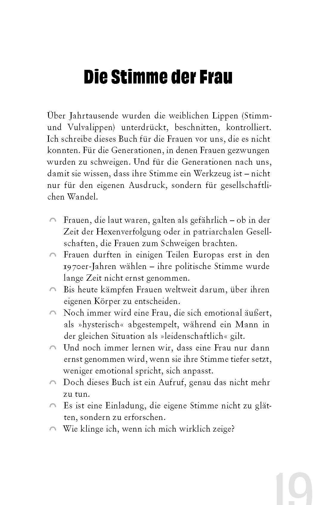 Beispielinhalt (Bild) Vulva Voice. Starke Stimme. Starke Frau