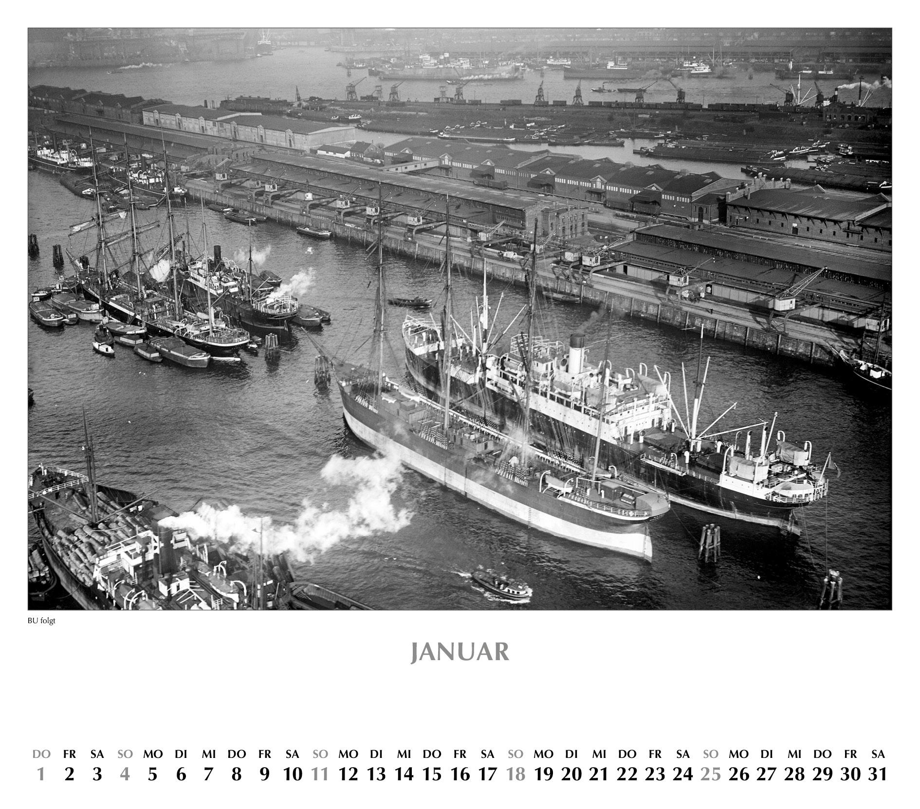 Beispielinhalt (Bild) HAMBURGER HAFEN - im vorigen Jahrhundert 2026