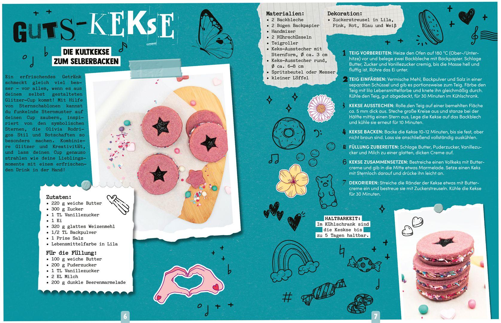 Beispielinhalt (Bild) Das Olivia Rodrigo Kreativbuch