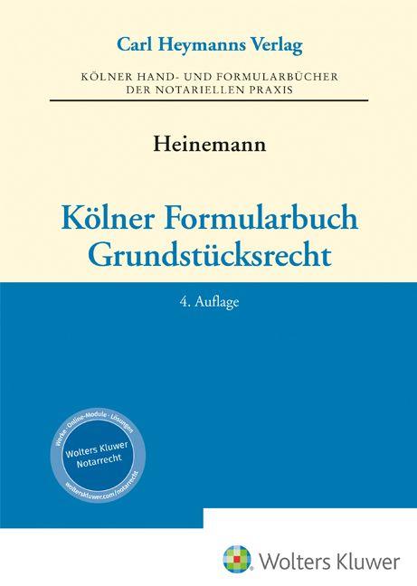 Vorderes Coverbild Kölner Formularbuch Grundstücksrecht