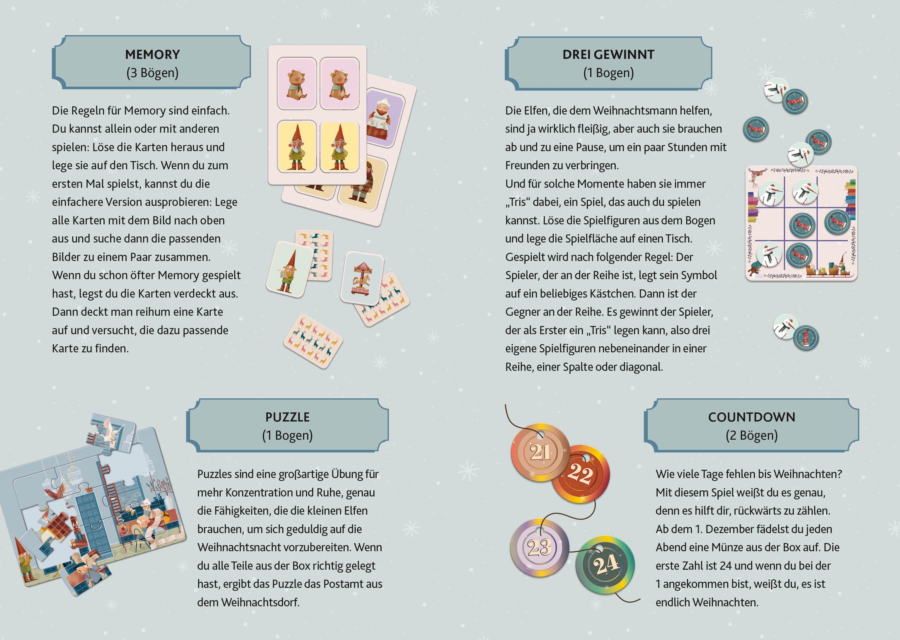 Beispielinhalt (Bild) Die fröhliche Weihnachten Spielbox
