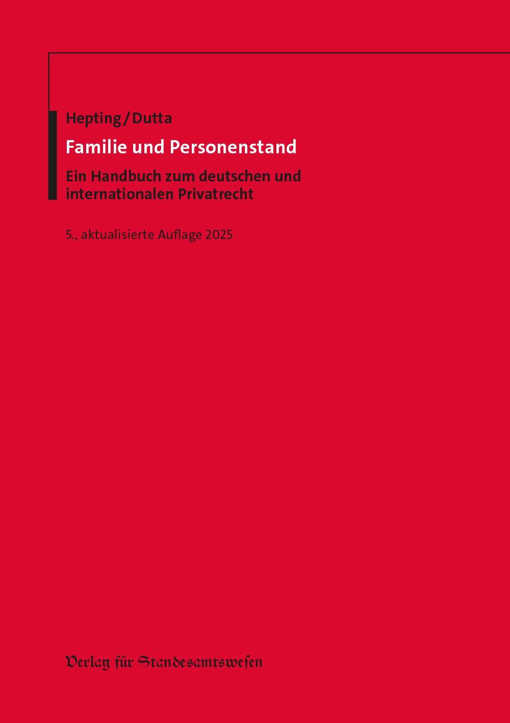 Vorderes Coverbild Familie und Personenstand
