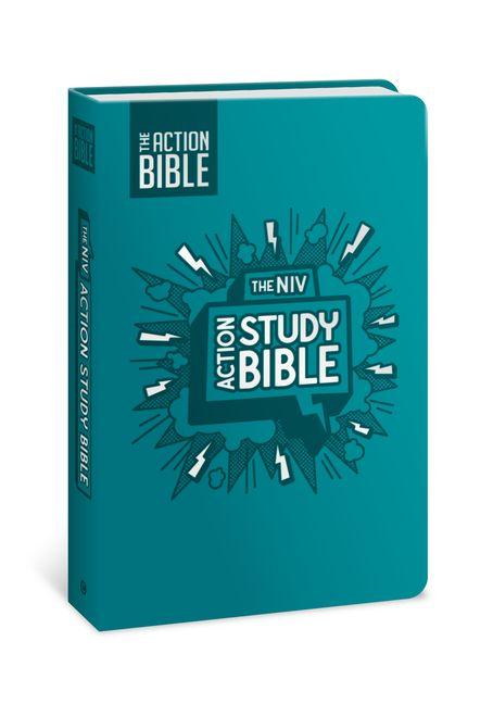 Vorderes Coverbild The NIV Action Study Bible, Leathersoft, Aqua, Full Color