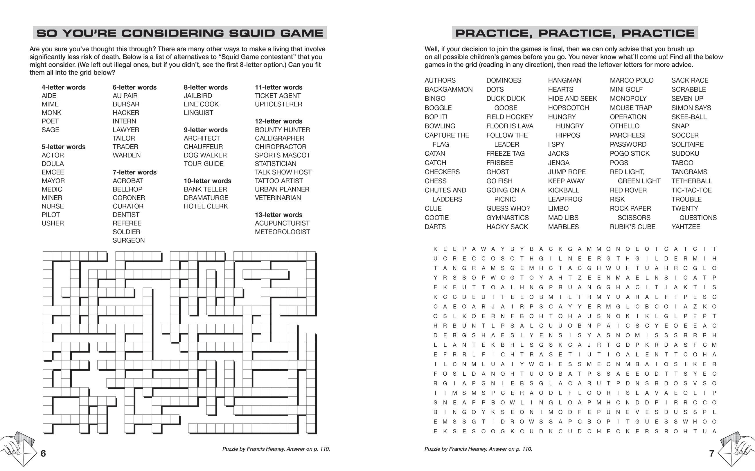 Beispielinhalt (Bild) Squid Game Book of Games