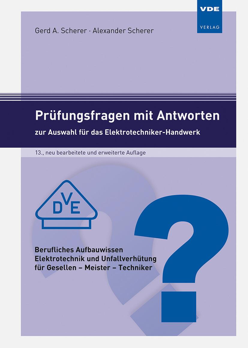 Beispielinhalt (Bild) Prüfungsfragen mit Antworten zur Auswahl für das Elektrotechniker-Handwerk