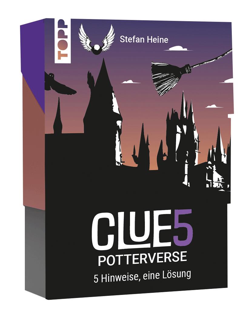 Vorderes Coverbild CLUE5 #Potterverse. 5 Hinweise, nur eine Lösung. Das Trend-Quiz für deine Tasche
