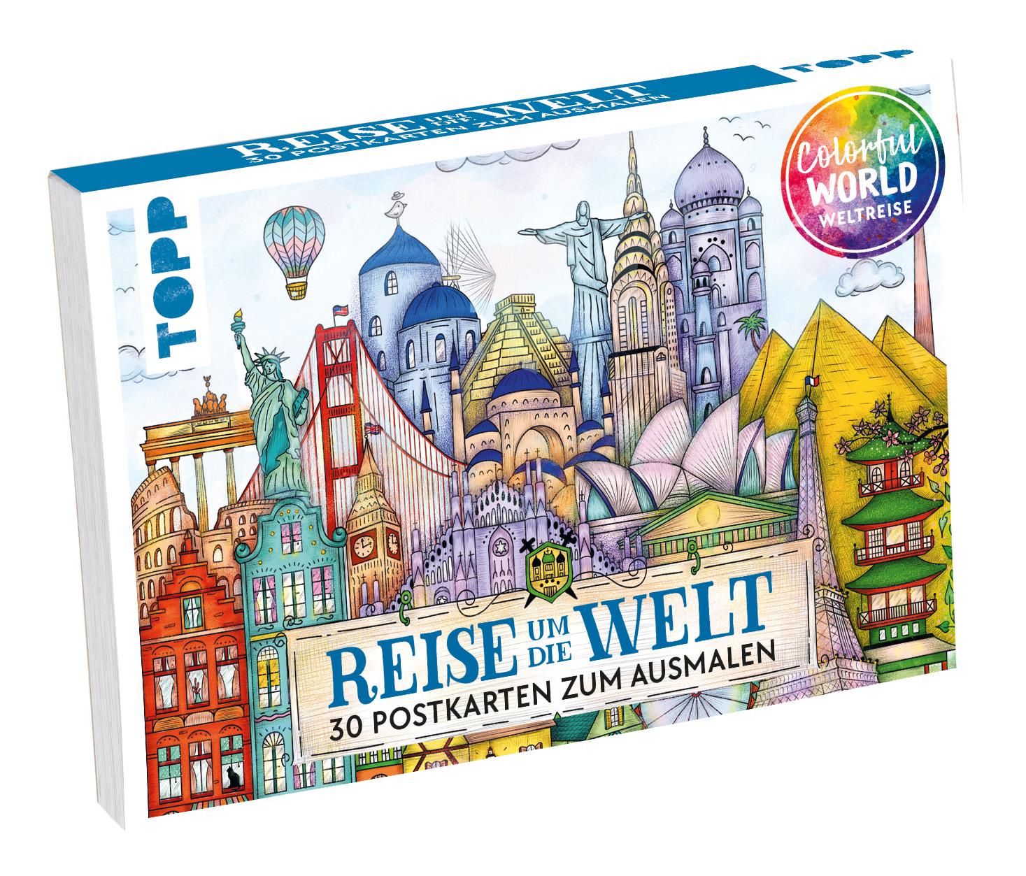 Vorderes Coverbild Colorful World Weltreise - Der Postkartenblock