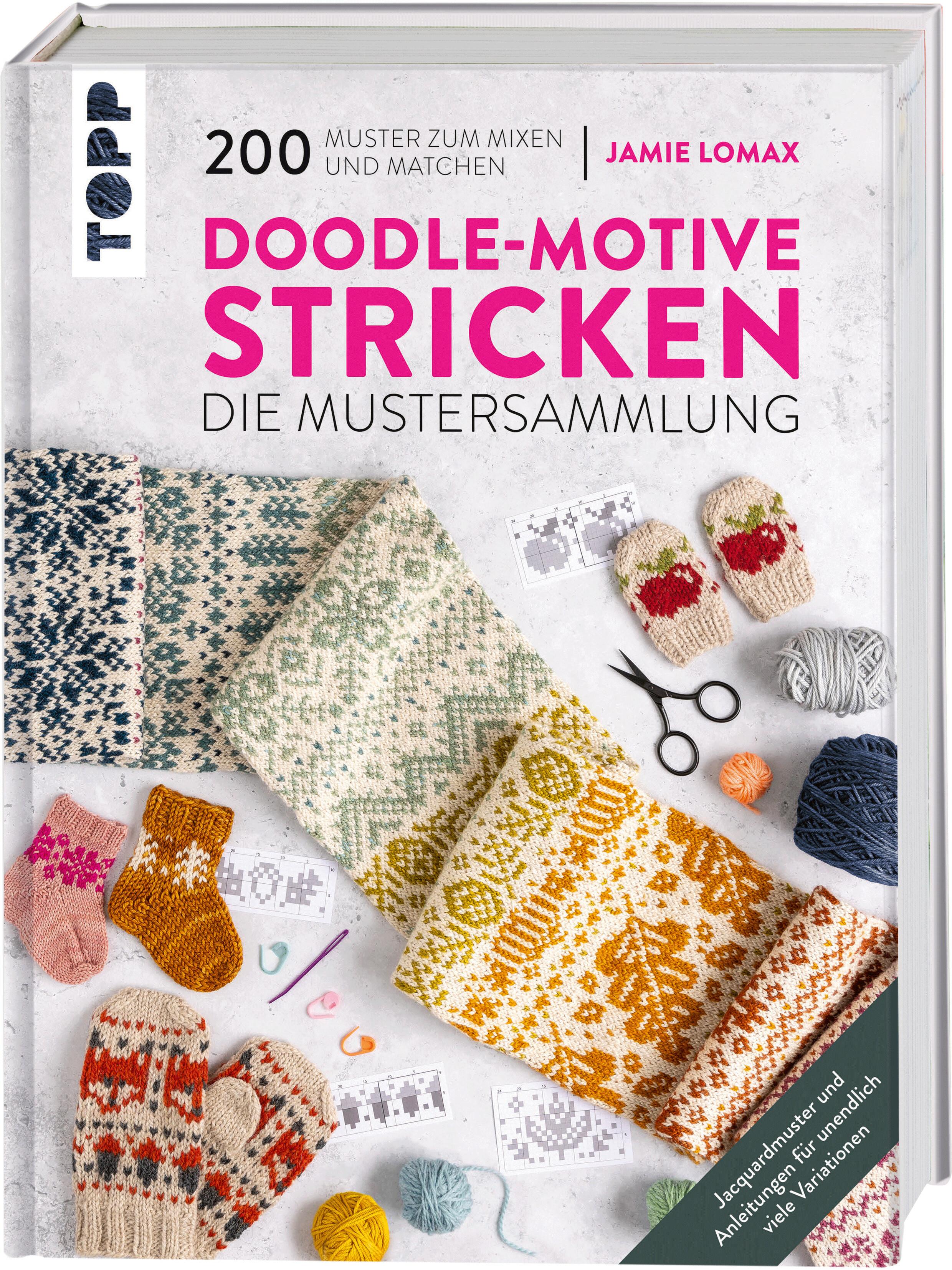 Vorderes Coverbild Doodle-Motive stricken. Die Mustersammlung