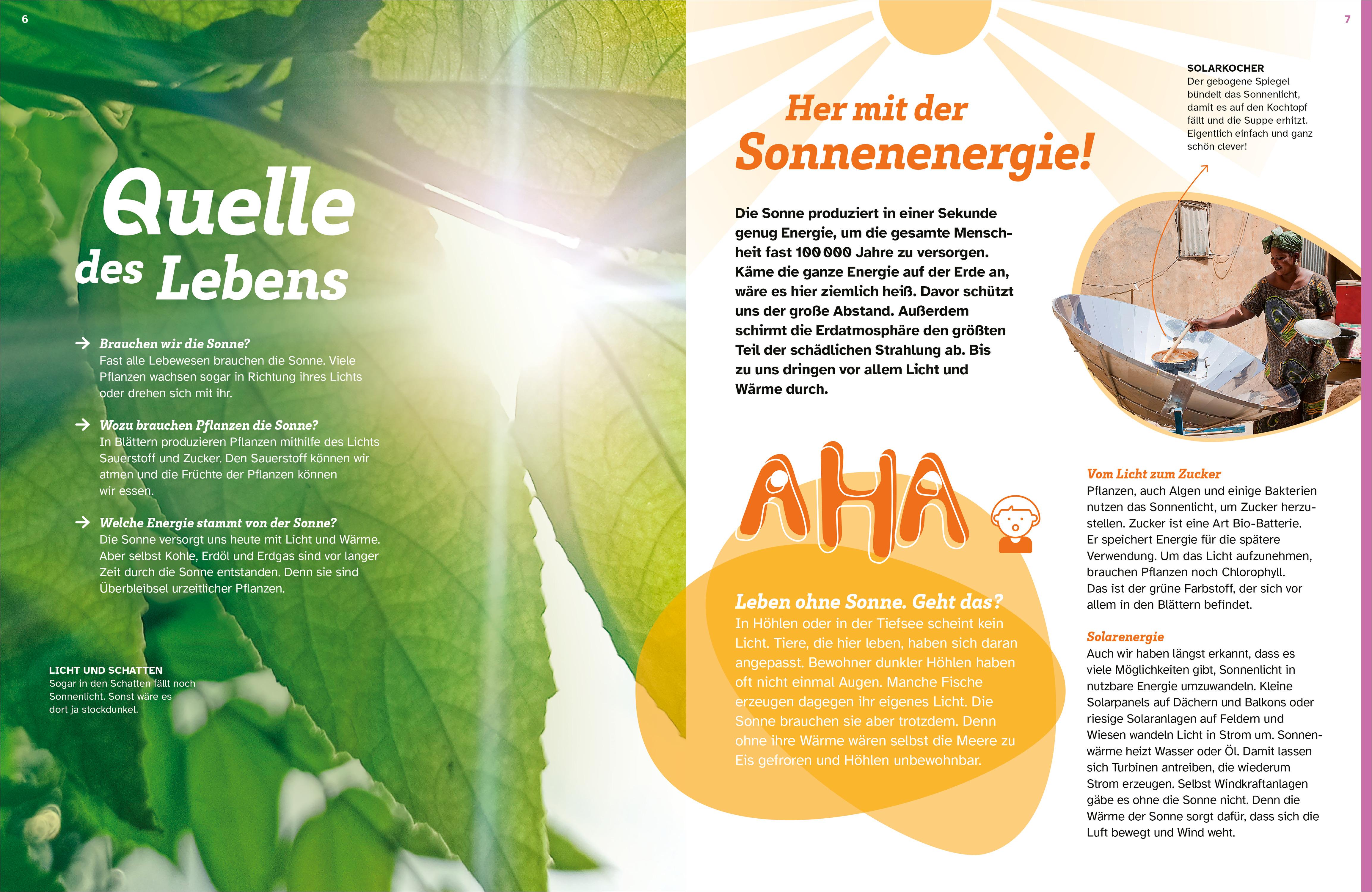 Beispielinhalt (Bild) WAS IST WAS Die Sonne. Megaheiß und superhell!