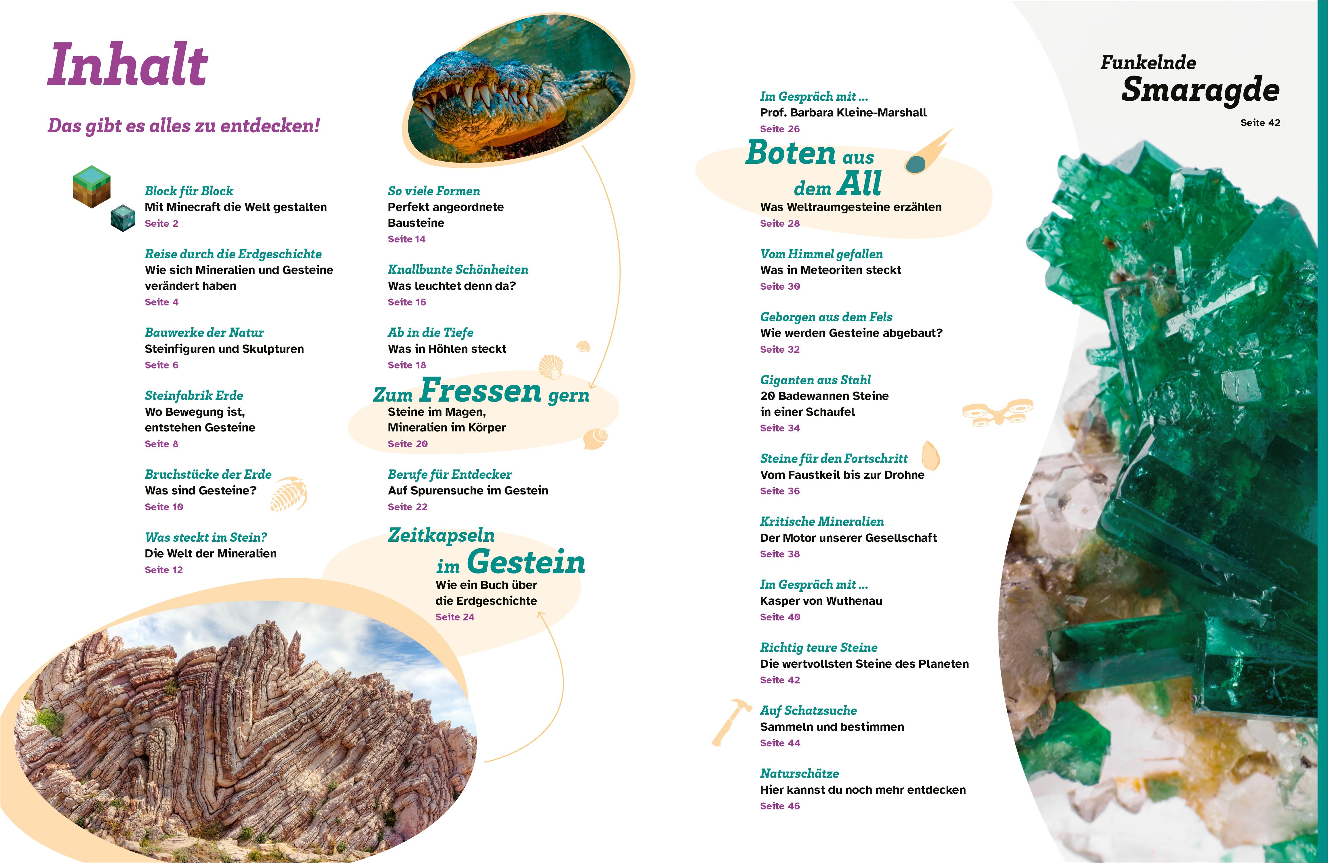 Beispielinhalt (Bild) WAS IST WAS Mineralien und Gesteine. Schätze der Natur