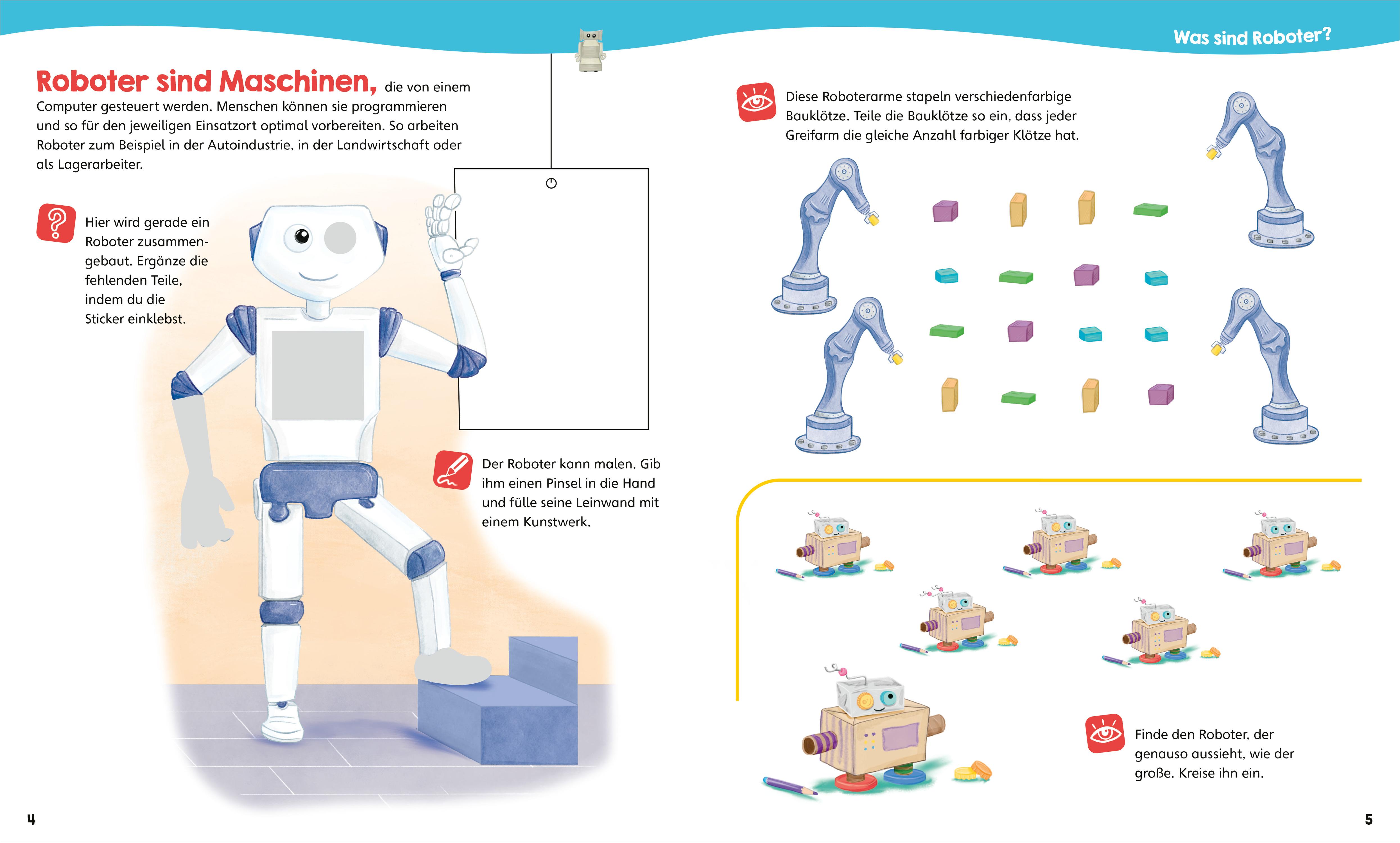 Beispielinhalt (Bild) WAS IST WAS Junior Mitmach-Heft Roboter