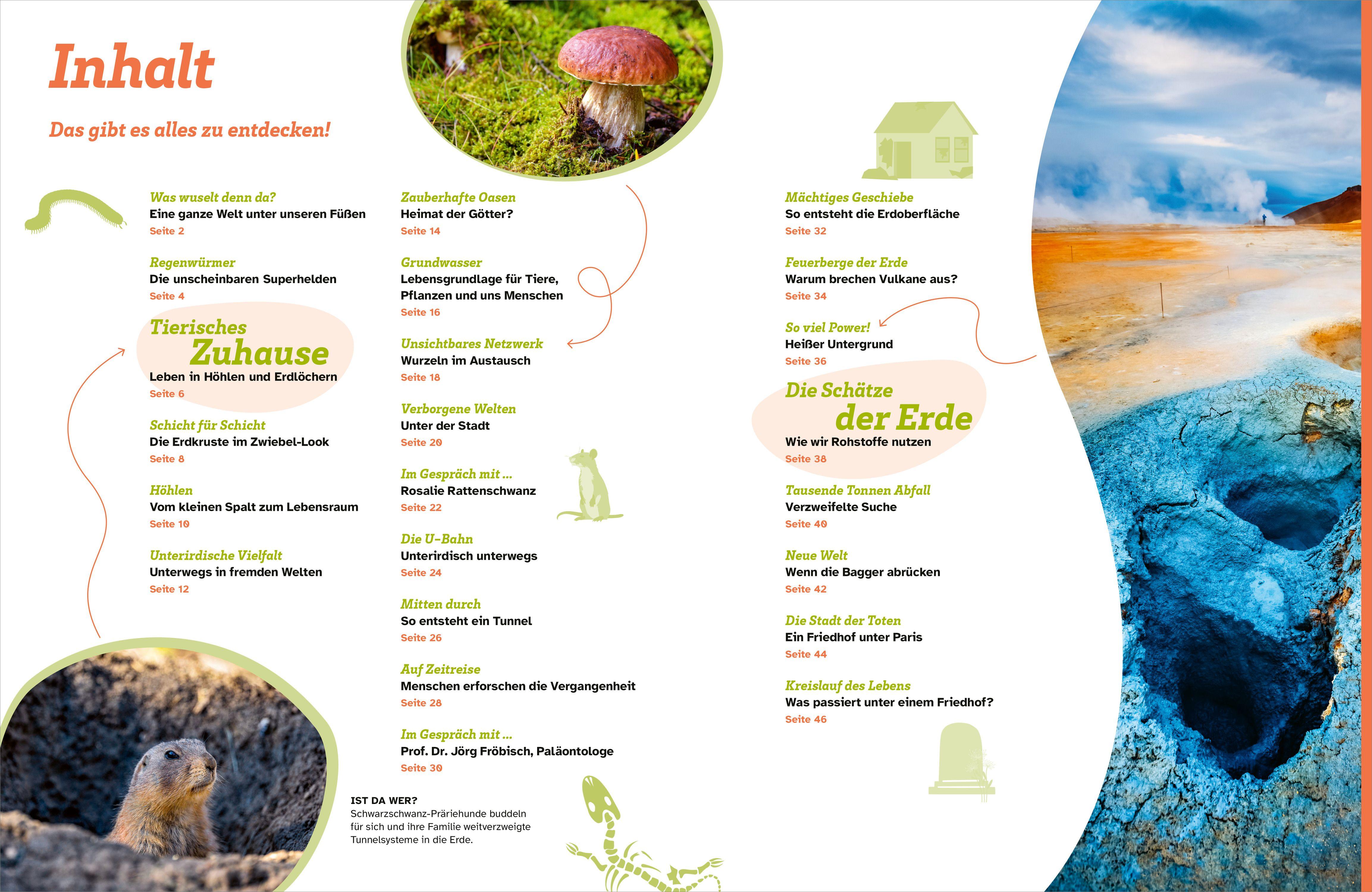 Beispielinhalt (Bild) WAS IST WAS Unter der Erde. Verborgene Welten