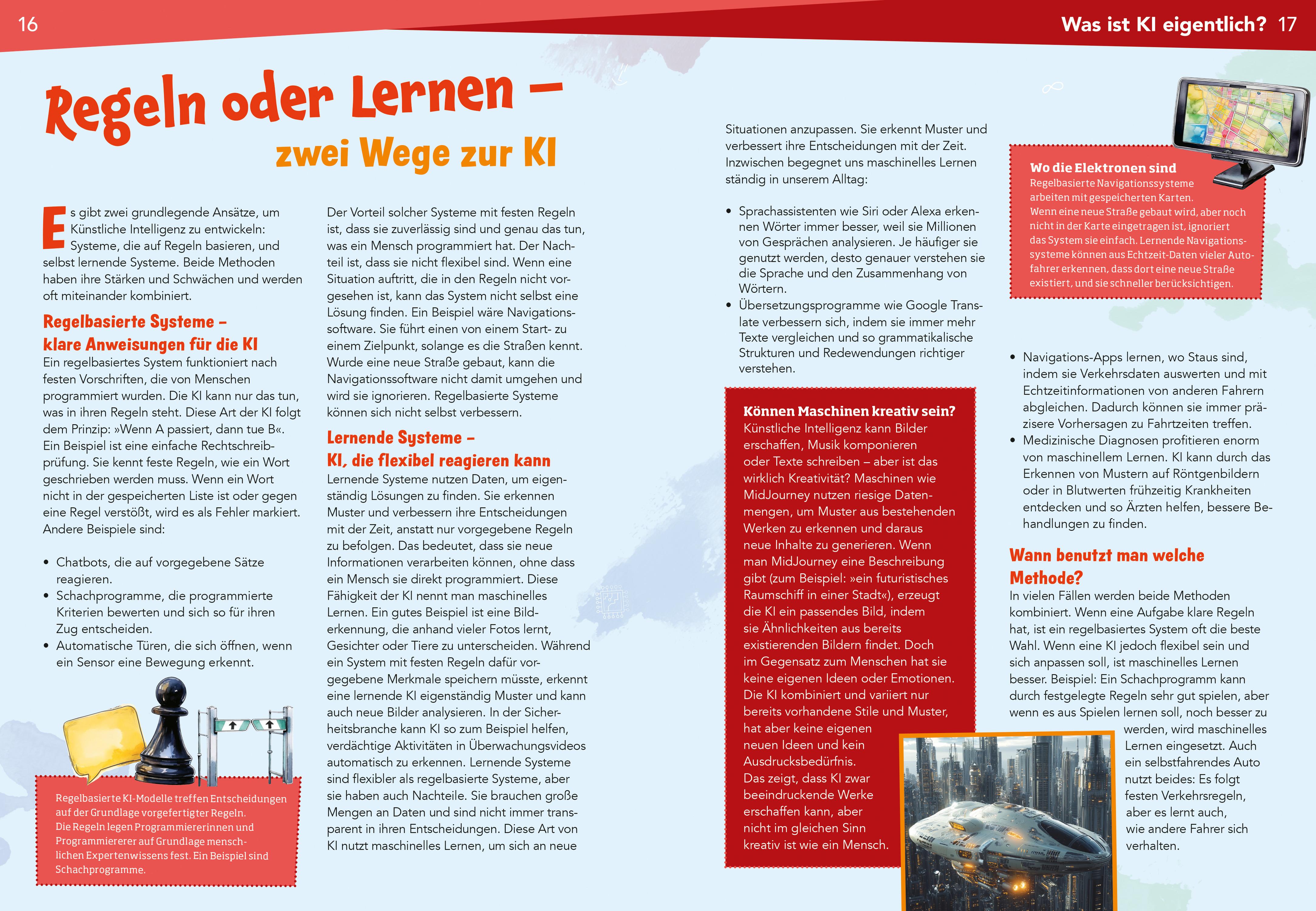 Beispielinhalt (Bild) WAS IST WAS Naturwissenschaften easy! Schlau, schlauer, KI? Künstliche Intelligenz erleben