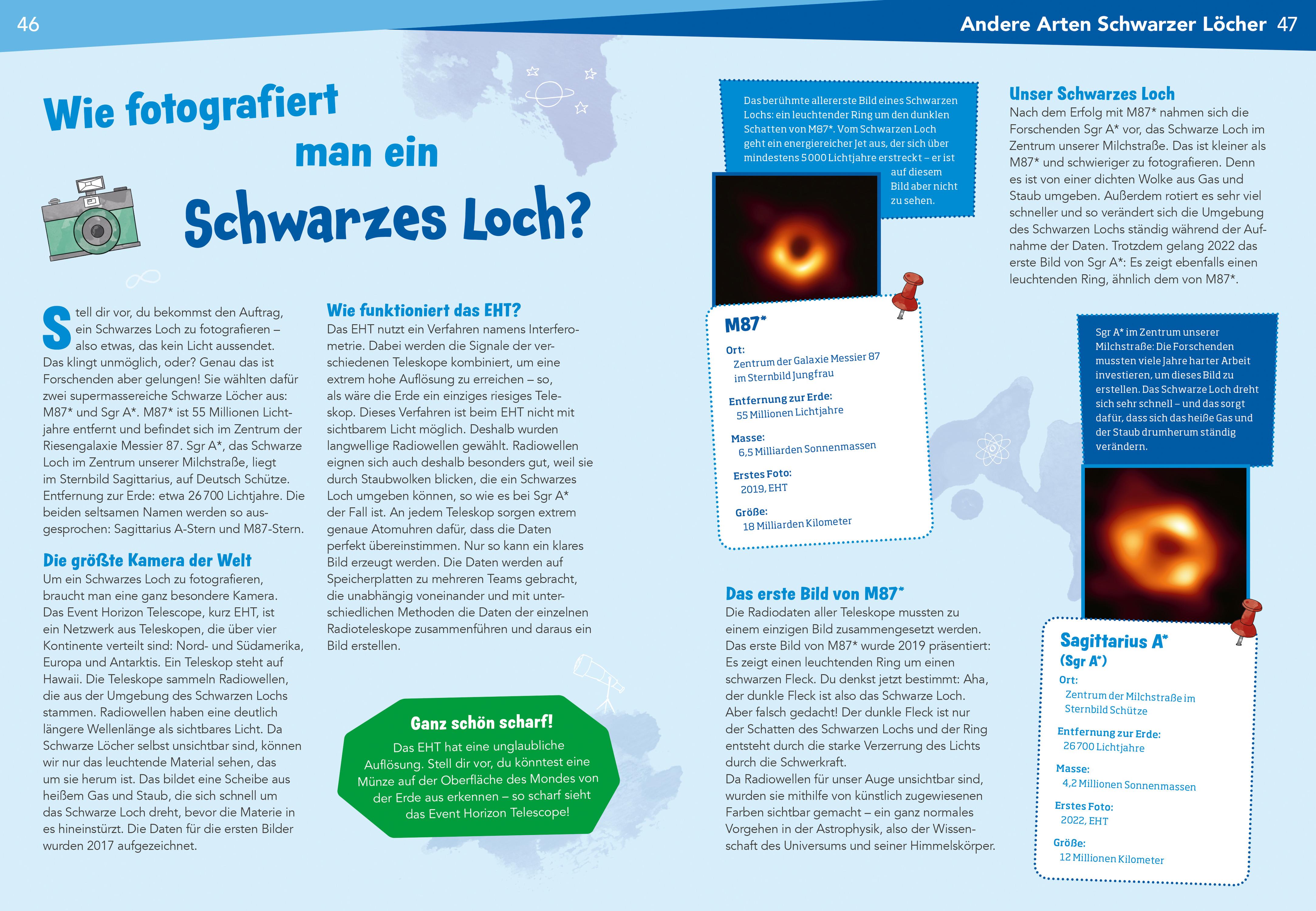 Beispielinhalt (Bild) WAS IST WAS Naturwissenschaften easy! Schwarze Löcher! Giganten der Schwerkraft