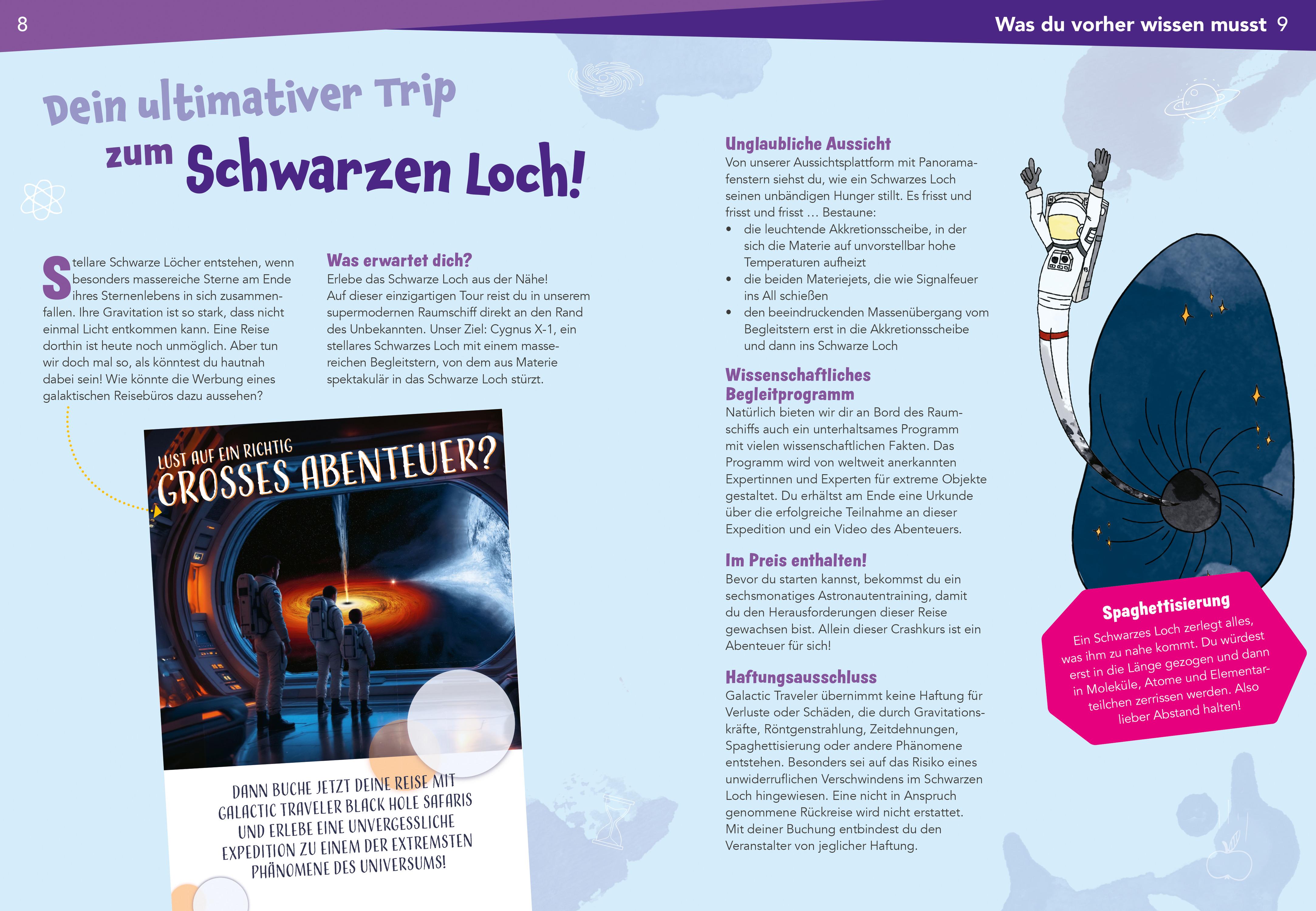 Beispielinhalt (Bild) WAS IST WAS Naturwissenschaften easy! Schwarze Löcher! Giganten der Schwerkraft