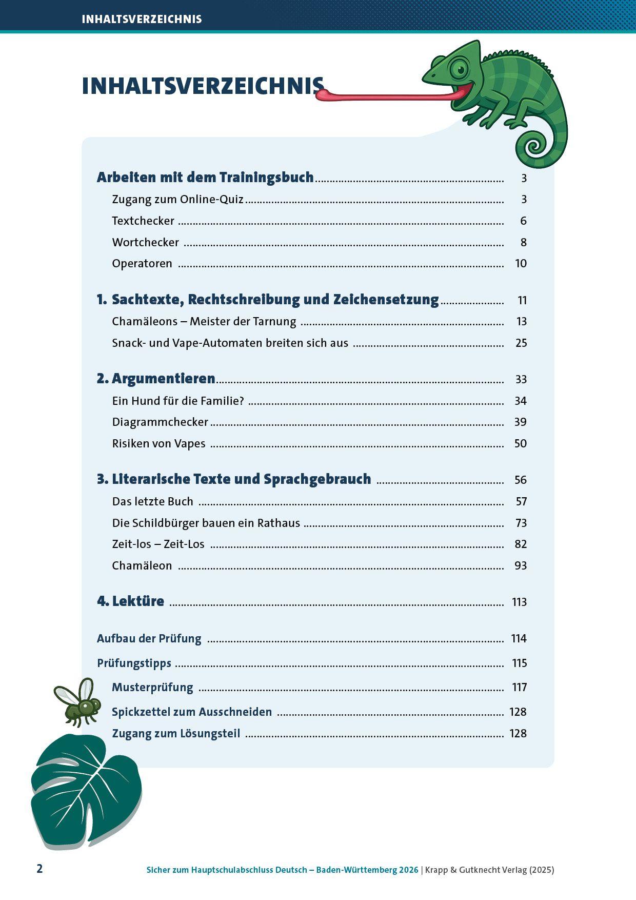 Beispielinhalt (Bild) Sicher zum Hauptschulabschluss Deutsch Baden-Württemberg 2026 - Trainingsbuch