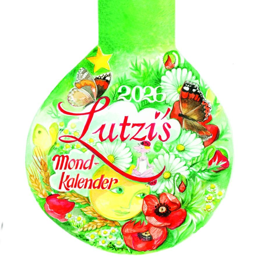 Vorderes Coverbild Lutzis Mondkalender rund Ø 16cm (Tagesabreisskalender) 2026