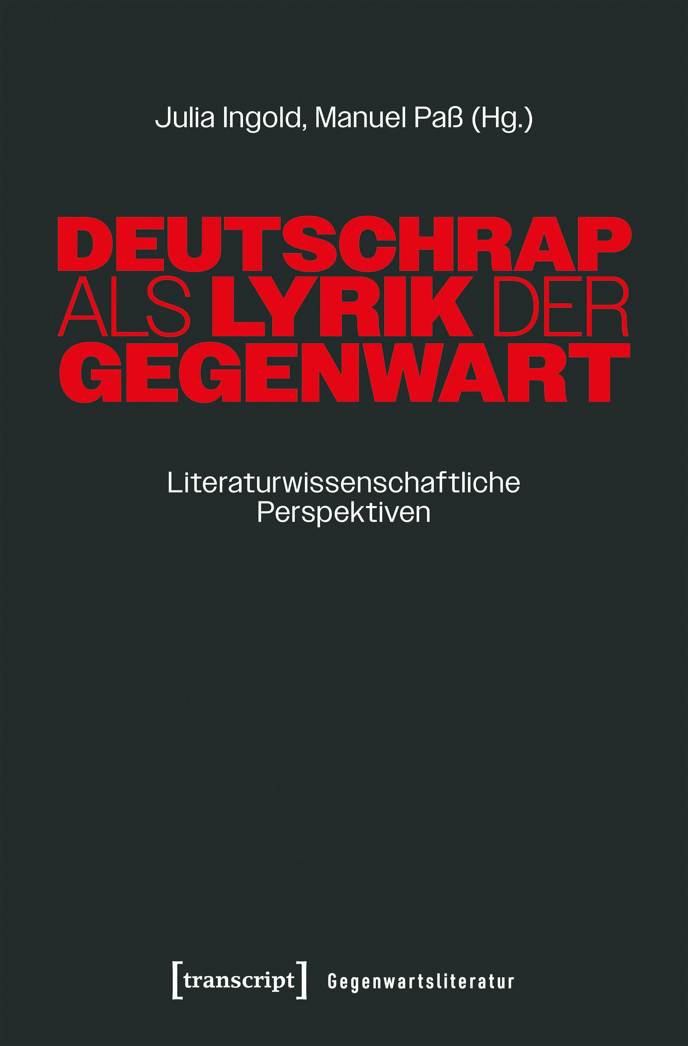 Vorderes Coverbild Deutschrap als Lyrik der Gegenwart
