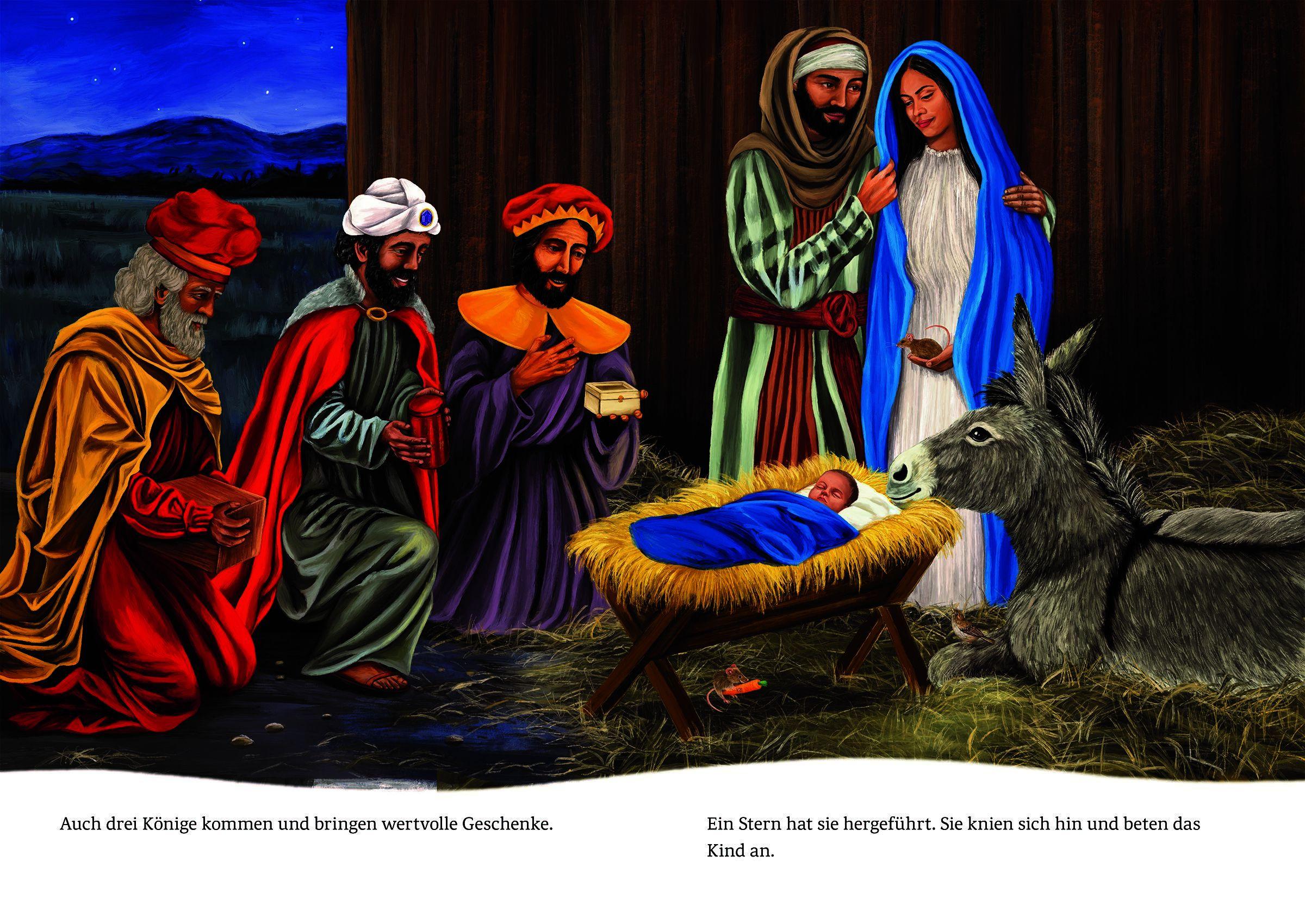 Beispielinhalt (Bild) Ich bin der kleine Esel aus der Weihnachtsgeschichte (Pappbilderbuch)